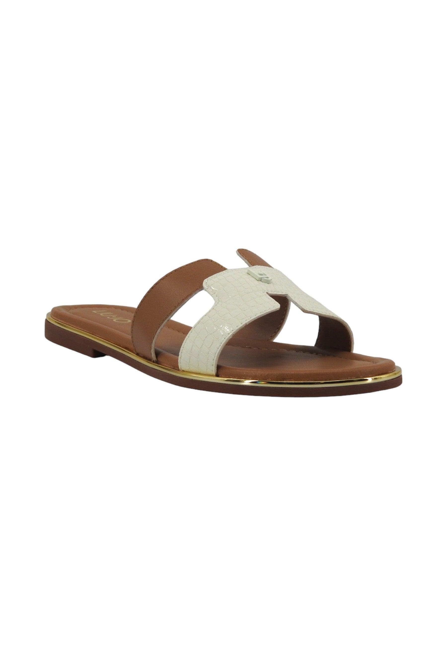 LIU JO Sally 176 Ciabatta Donna Nut White 4A4711EX247 - Sandrini Calzature e Abbigliamento