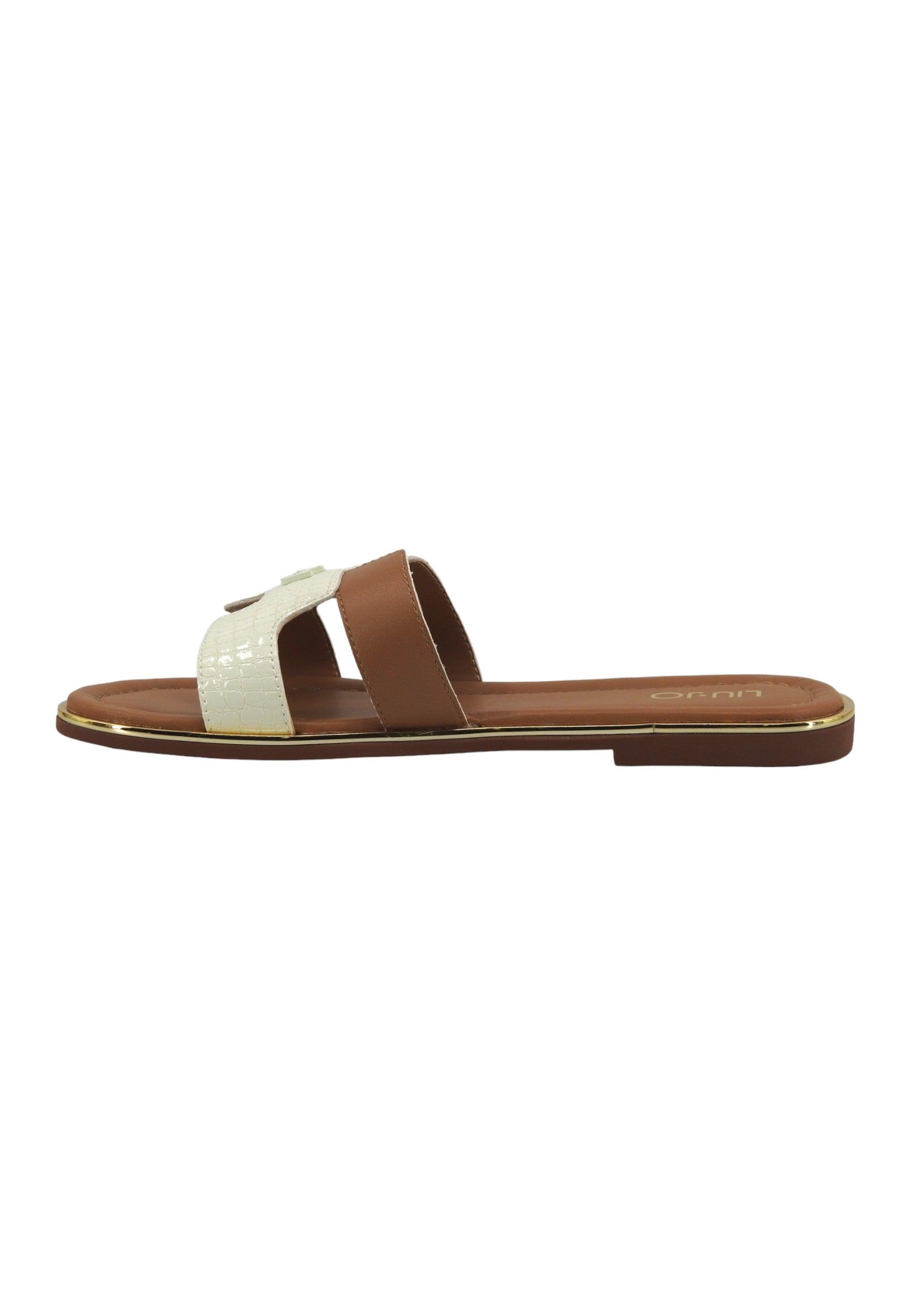 LIU JO Sally 176 Ciabatta Donna Nut White 4A4711EX247 - Sandrini Calzature e Abbigliamento