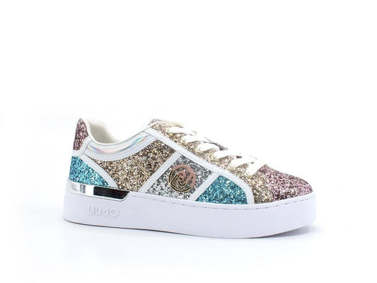 LIU JO Silvia 53 Sneaker Glitter Multi Pink Silver Turquoise BA2009TX007 - Sandrini Calzature e Abbigliamento