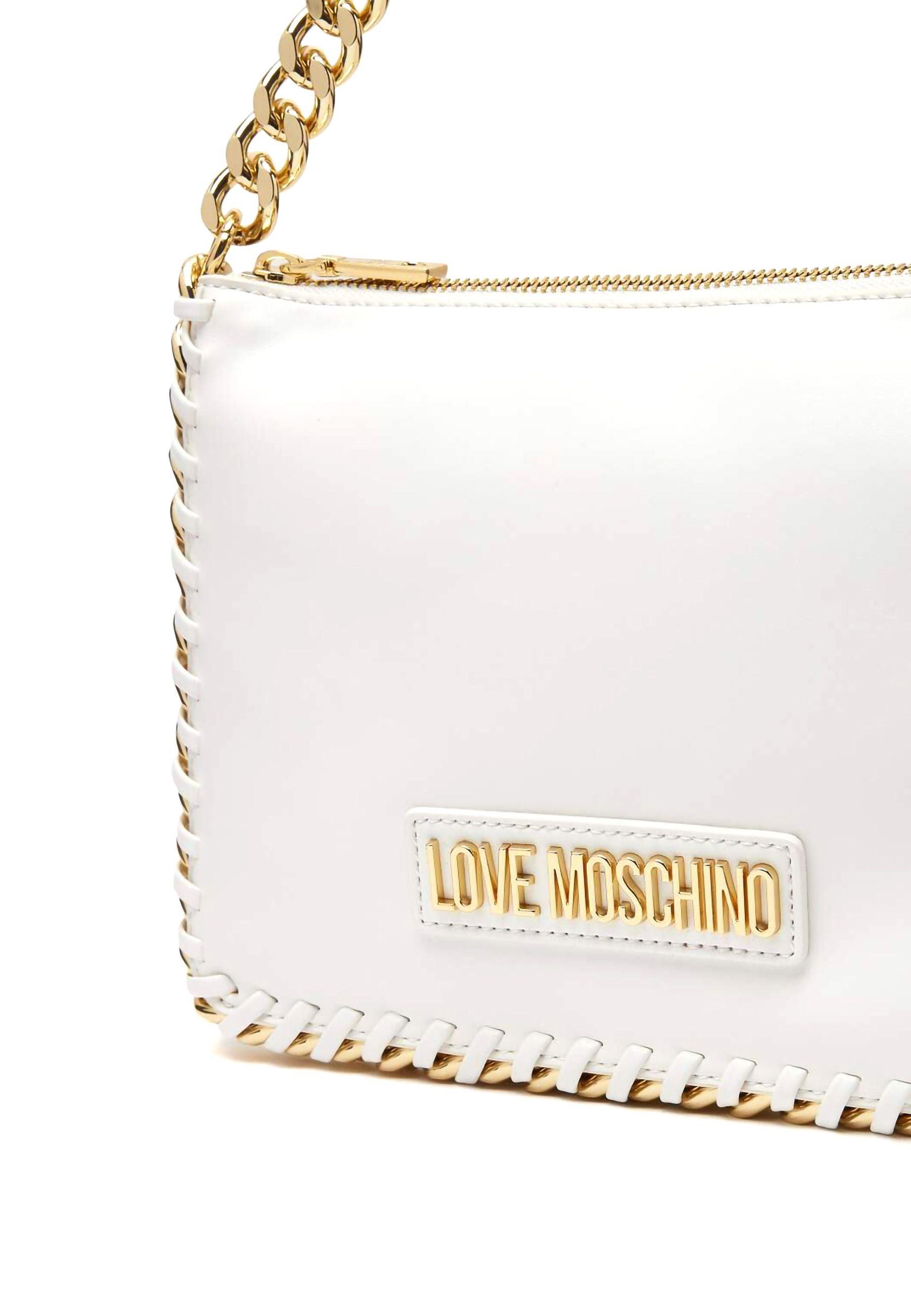 LOVE MOSCHINO Borsa Chain Bianco Oro JC4245PP0GKQ110B - Sandrini Calzature e Abbigliamento