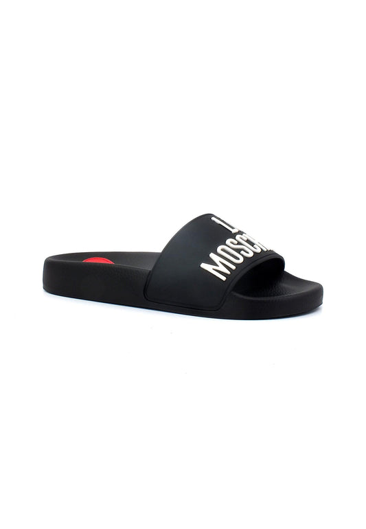 LOVE MOSCHINO Ciabatta Donna Nero Bianco JA28052G0GI14000 - Sandrini Calzature e Abbigliamento