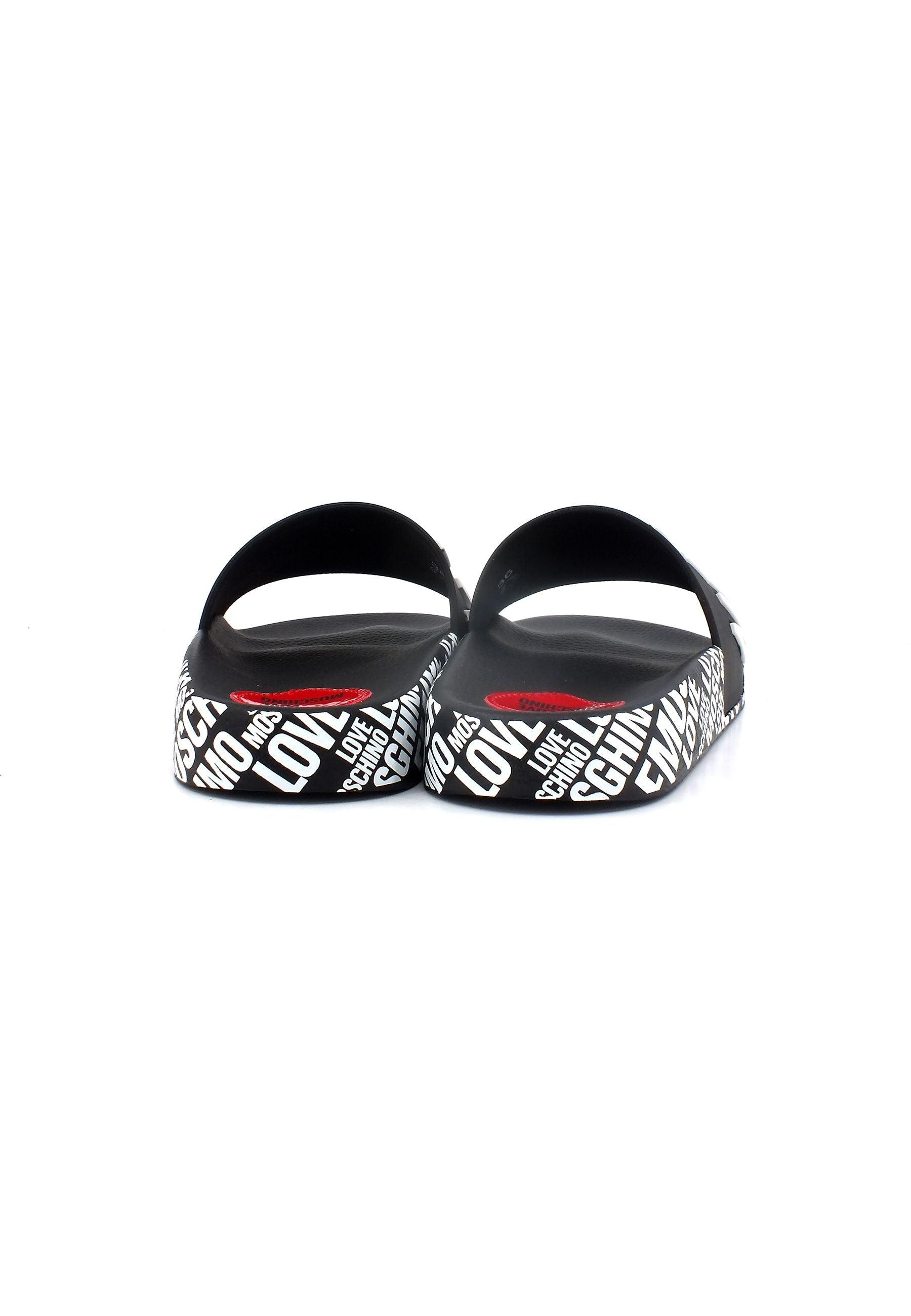 LOVE MOSCHINO Ciabatta Donna Nero Bianco JA28112G0GI17000 - Sandrini Calzature e Abbigliamento