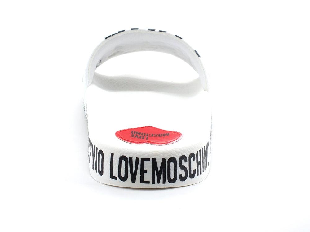 LOVE MOSCHINO Ciabatta Sabot Pool 25 Logo Bianco JA28032G1CI12100 - Sandrini Calzature e Abbigliamento