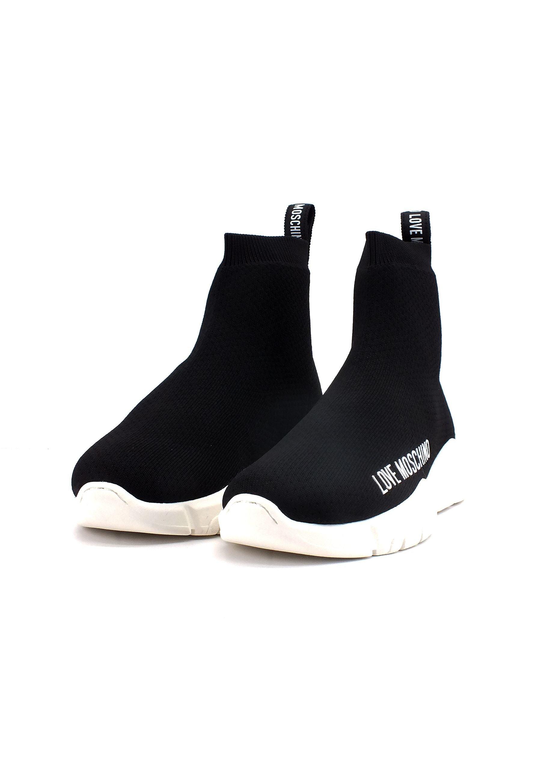 LOVE MOSCHINO Elastic Sock Sneaker Donna Nero JA15343G1GIZ4000 - Sandrini Calzature e Abbigliamento