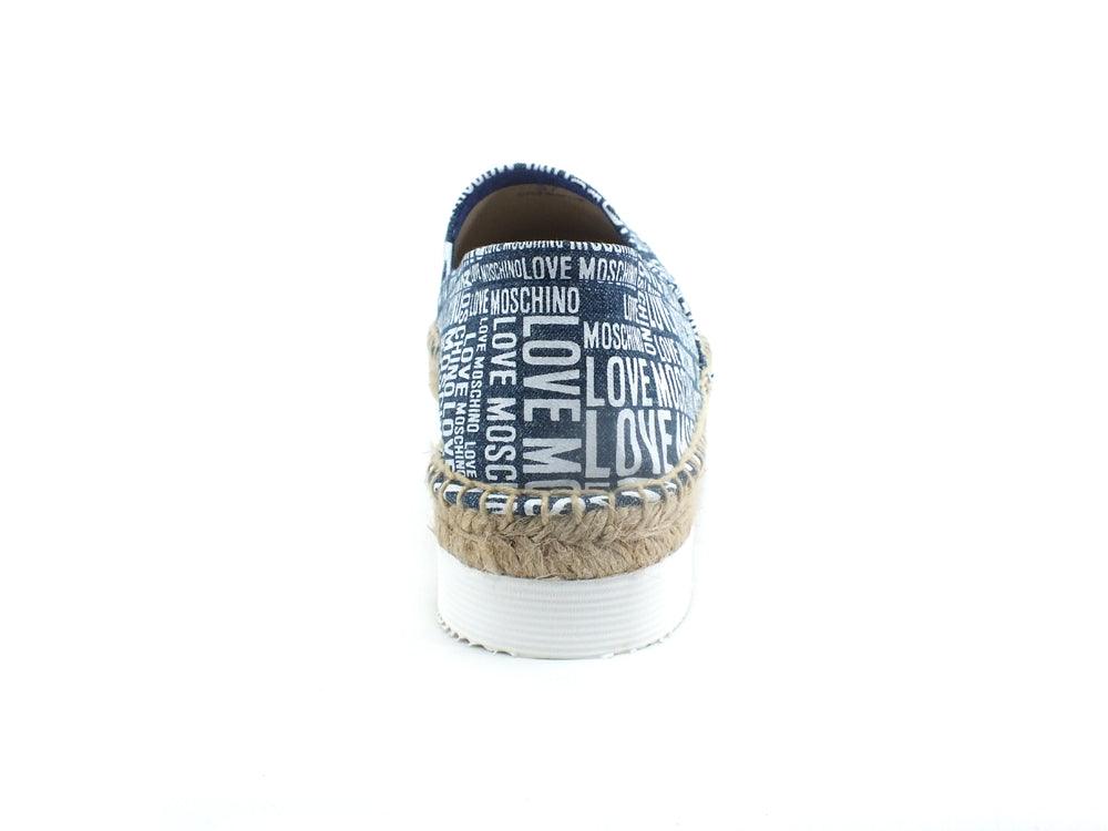 LOVE MOSCHINO Espadrillas Tessuto Loghi Blu Bianco JA10223G0EJF070A - Sandrini Calzature e Abbigliamento