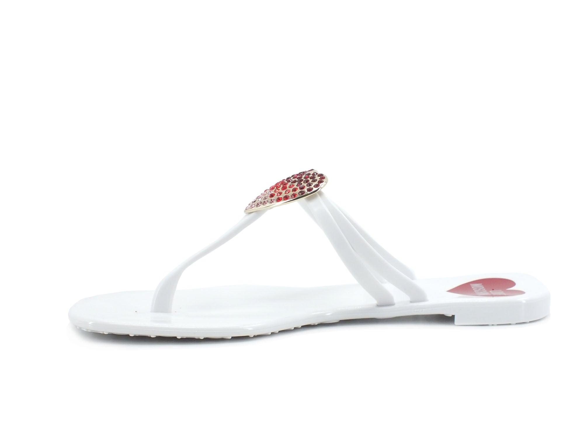 LOVE MOSCHINO Infradito Gomma Cuore Pietre Bianco JA28321G0EI34100 - Sandrini Calzature e Abbigliamento
