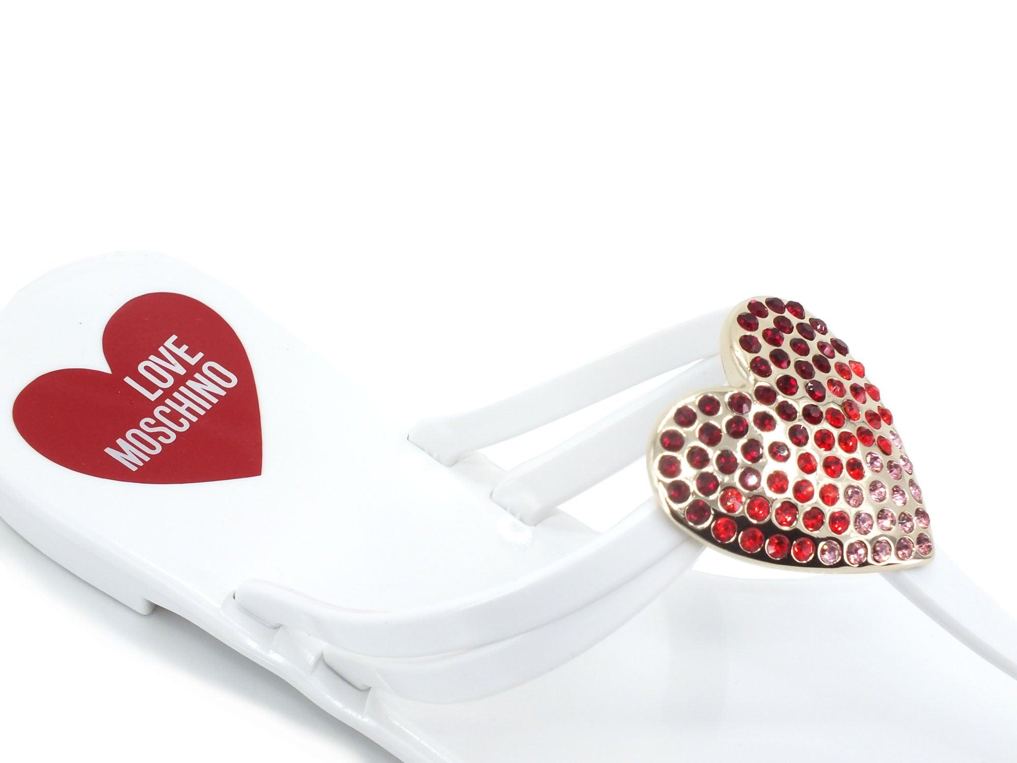 LOVE MOSCHINO Infradito Gomma Cuore Pietre Bianco JA28321G0EI34100 - Sandrini Calzature e Abbigliamento