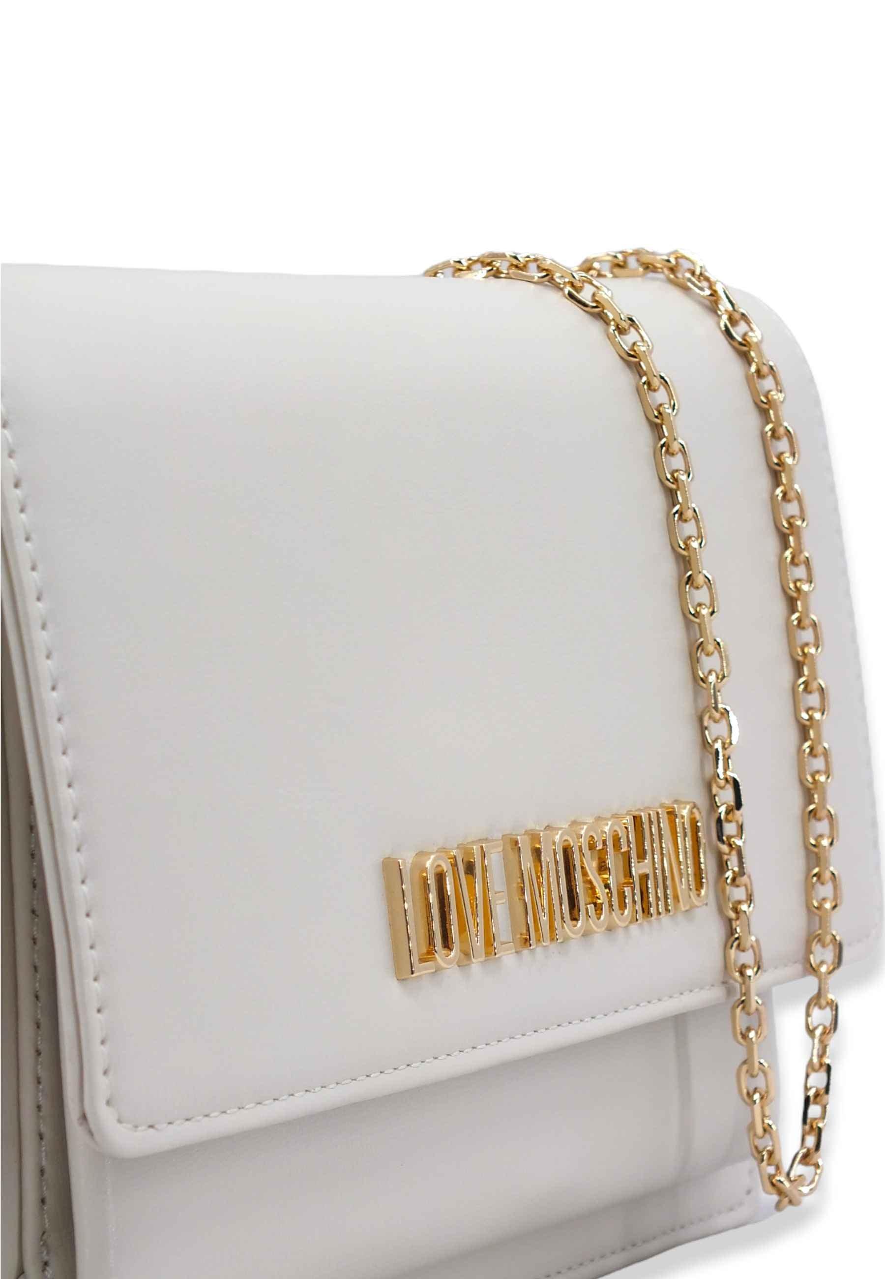 LOVE MOSCHINO Pochette LM Gold Bianco Avorio JC4095PP1FLL0110 - Sandrini Calzature e Abbigliamento