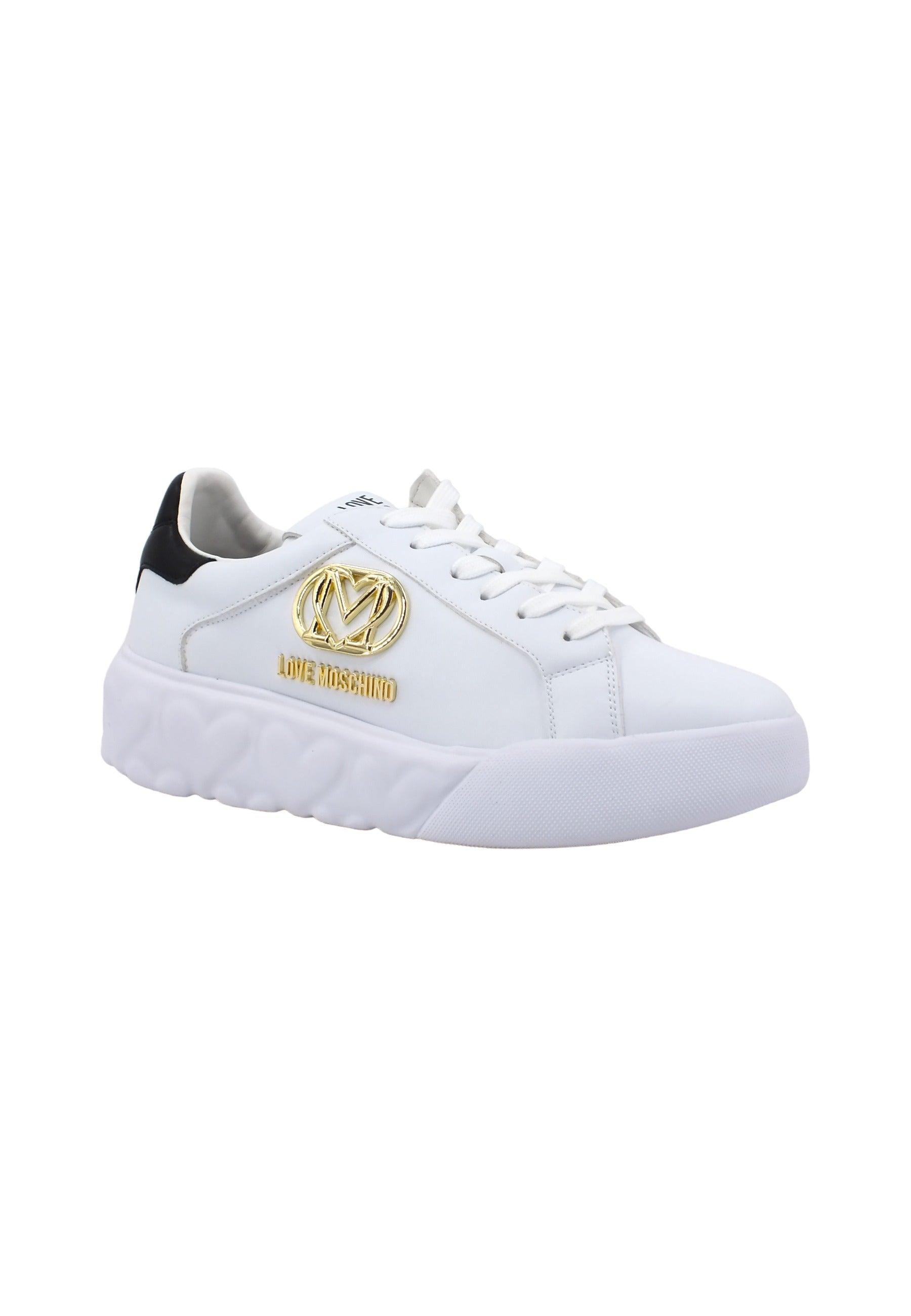 LOVE MOSCHINO Sneaker Cuori Donna Bianco Nero JA15914G0HIA110A - Sandrini Calzature e Abbigliamento