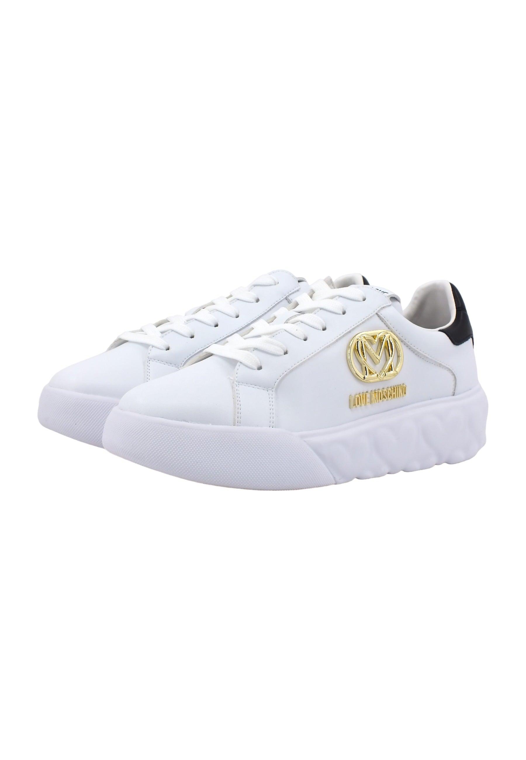LOVE MOSCHINO Sneaker Cuori Donna Bianco Nero JA15914G0HIA110A - Sandrini Calzature e Abbigliamento