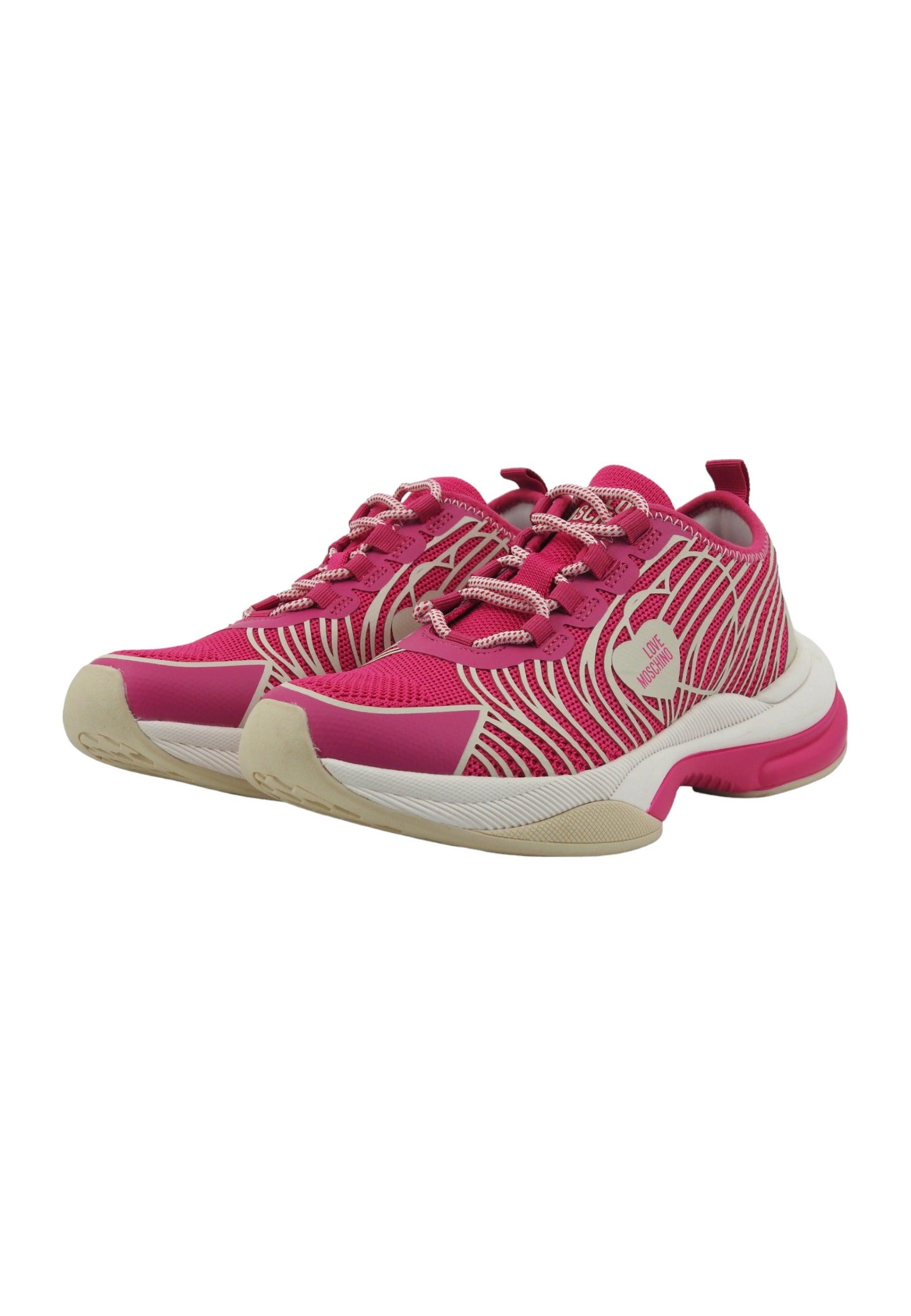 LOVE MOSCHINO Sneaker Donna Fuxia Latte JA15315G1IIZX60A - Sandrini Calzature e Abbigliamento