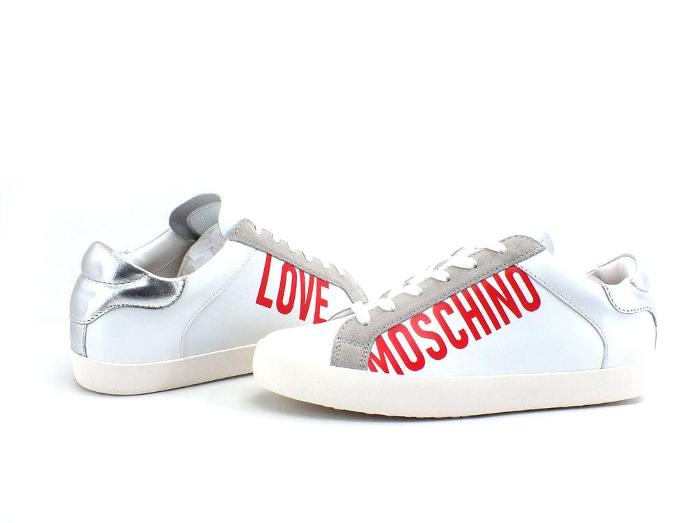 LOVE MOSCHINO Sneaker Logo Bianco Argento JA15532G0EIAC10A - Sandrini Calzature e Abbigliamento