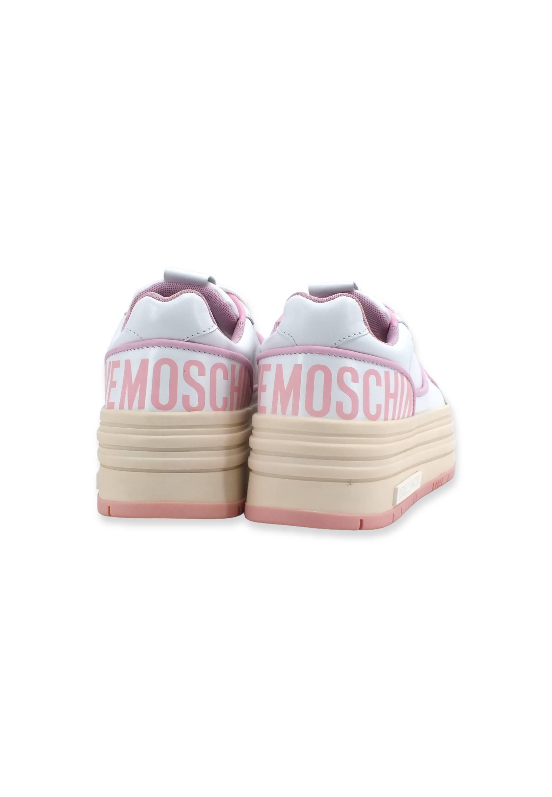 LOVE MOSCHINO Sneaker Platform Donna Bianco Rosa JA15426G1GIA010B - Sandrini Calzature e Abbigliamento