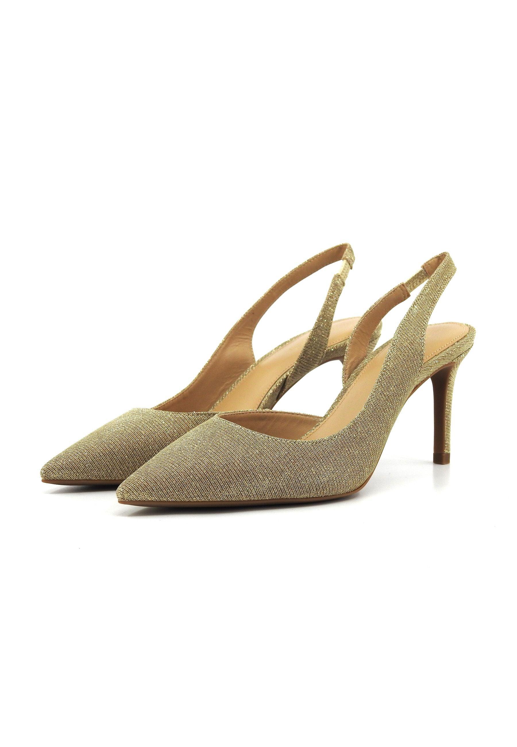 MICHAEL KORS Alina Flex Sling Pump Sandalo Tacco Donna Pale Gold 40R4HNMP1D - Sandrini Calzature e Abbigliamento