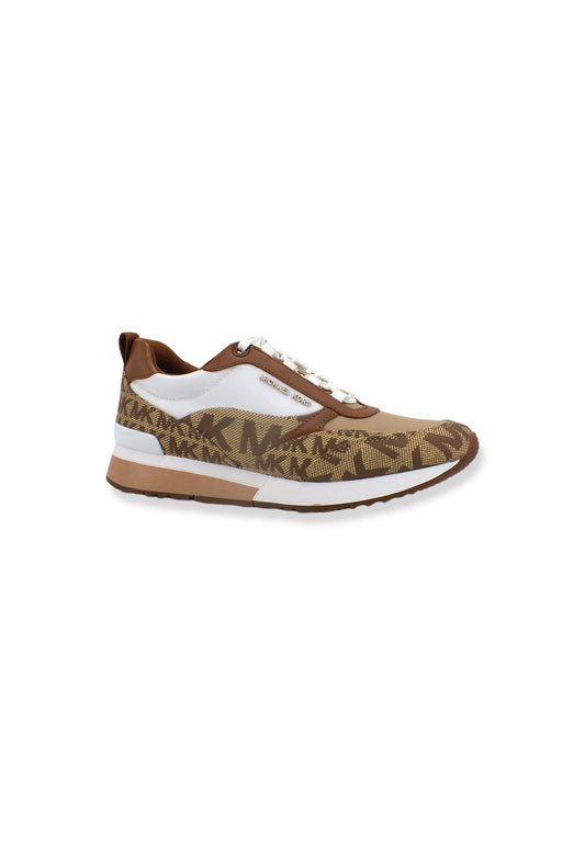 MICHAEL KORS Allie Stride Trainer Sneaker Donna Beige Ebony 43T2ALFS1Y - Sandrini Calzature e Abbigliamento