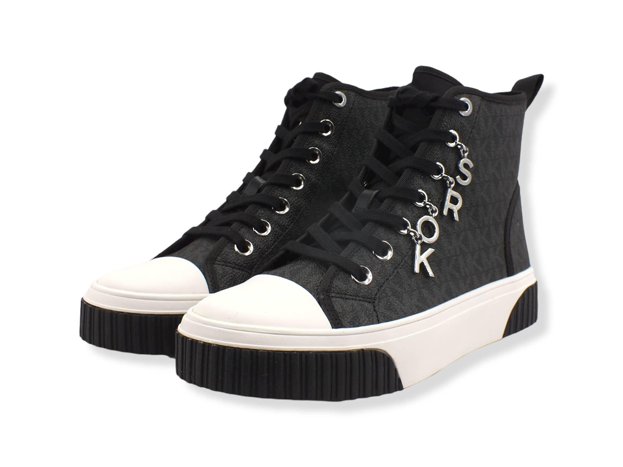 MICHAEL KORS Gertie Hi Top Semi Lux Sneaker Donna Black 43R2GTFE6B - Sandrini Calzature e Abbigliamento