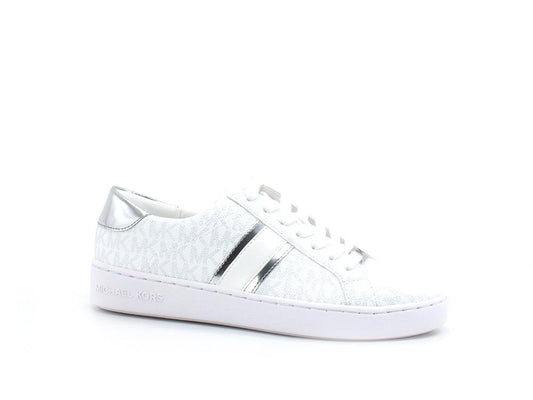 MICHAEL KORS Irving Stripe Lace Up Sneaker Metallic Bright White 43R2IRFS1B - Sandrini Calzature e Abbigliamento