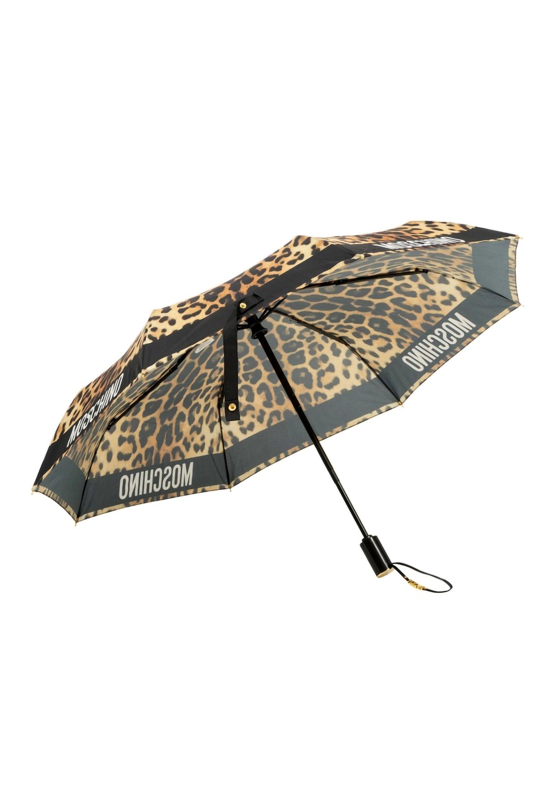 MOSCHINO Openclose Ombrello Donna Fantasia Black Leopard 8980 - Sandrini Calzature e Abbigliamento