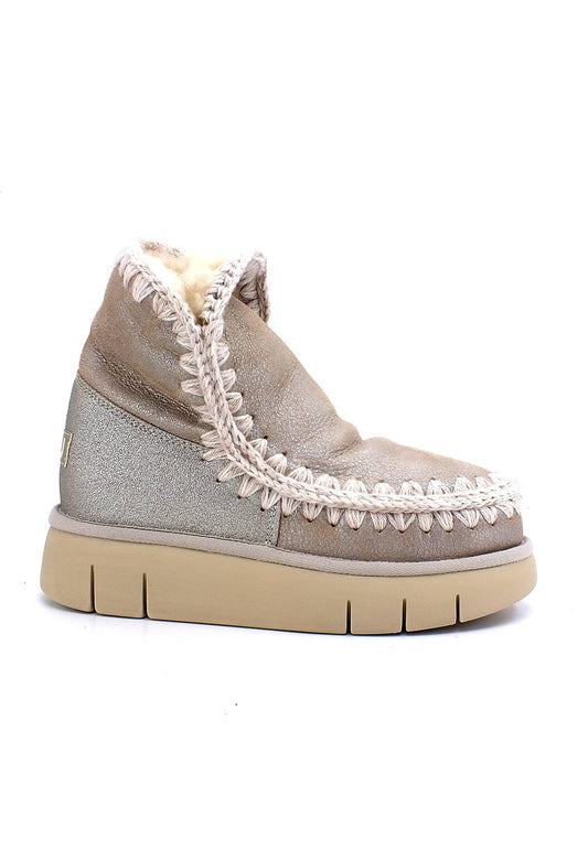 MOU Eskimo 18 Bounce Stivaletto Pelo Donna Stone Metallic - Sandrini Calzature e Abbigliamento