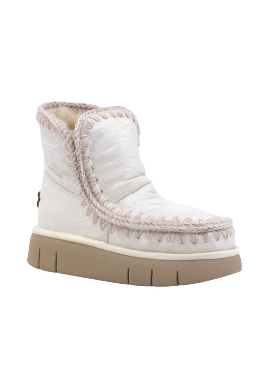 MOU Eskimo 18 Bounce Stivaletto Pelo Donna Wrinkled Shiny White MU.FW531002B - Sandrini Calzature e Abbigliamento