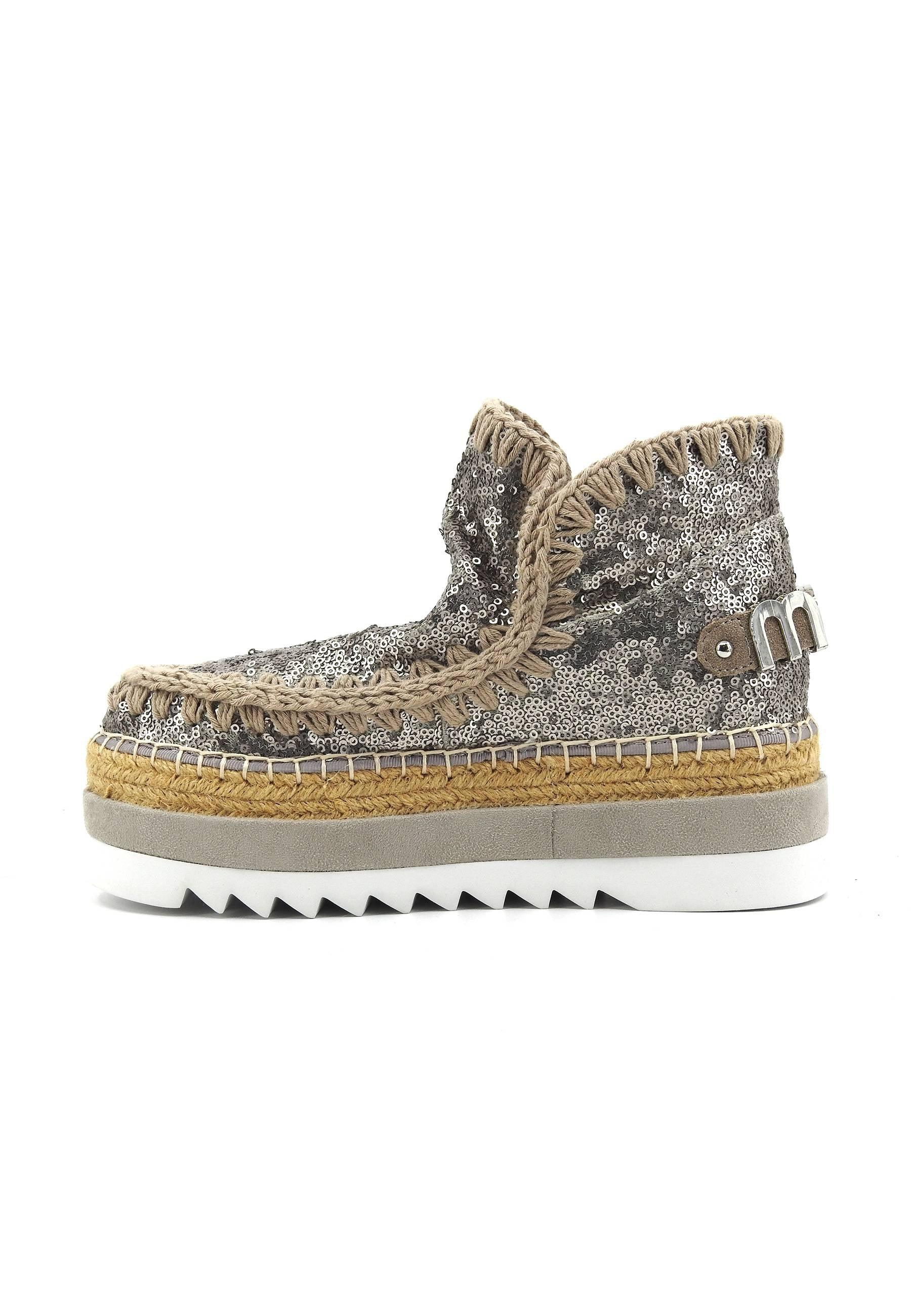 MOU Eskimo Jute Eva Stivaletto Donna Gunmetal MU.SW301003G - Sandrini Calzature e Abbigliamento