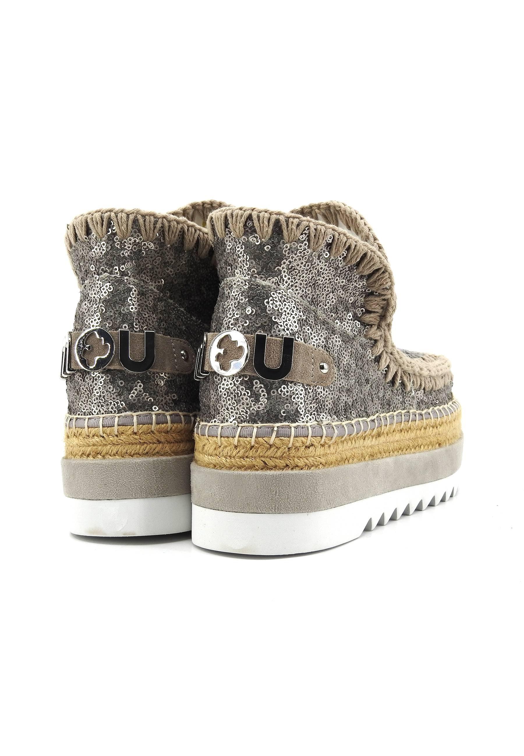 MOU Eskimo Jute Eva Stivaletto Donna Gunmetal MU.SW301003G - Sandrini Calzature e Abbigliamento