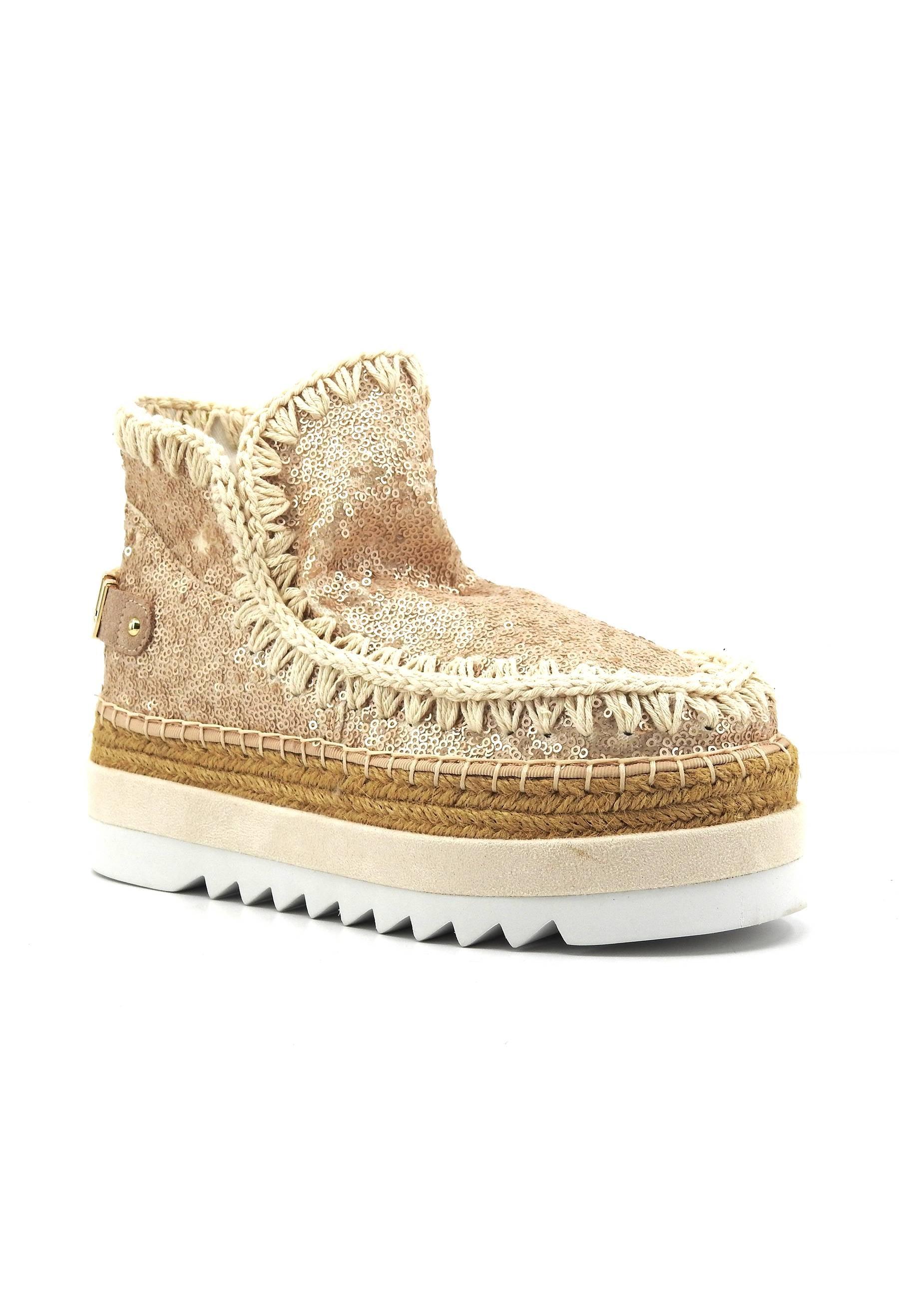 MOU Eskimo Jute Eva Stivaletto Donna Natural Beige MU.SW301003G - Sandrini Calzature e Abbigliamento