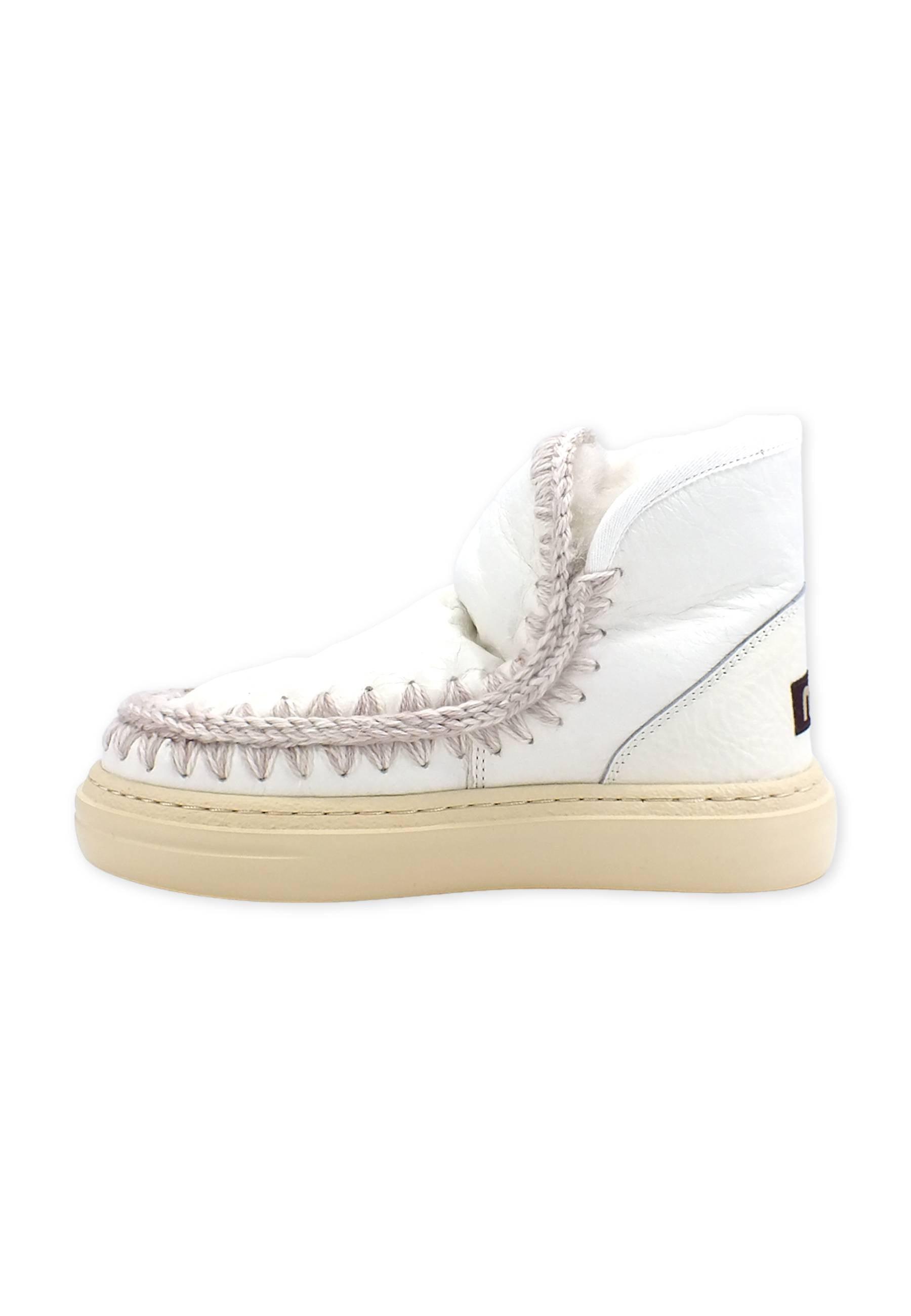 MOU Eskimo Sneaker Bold Stivaletto Pelo Donna Patent White - Sandrini Calzature e Abbigliamento