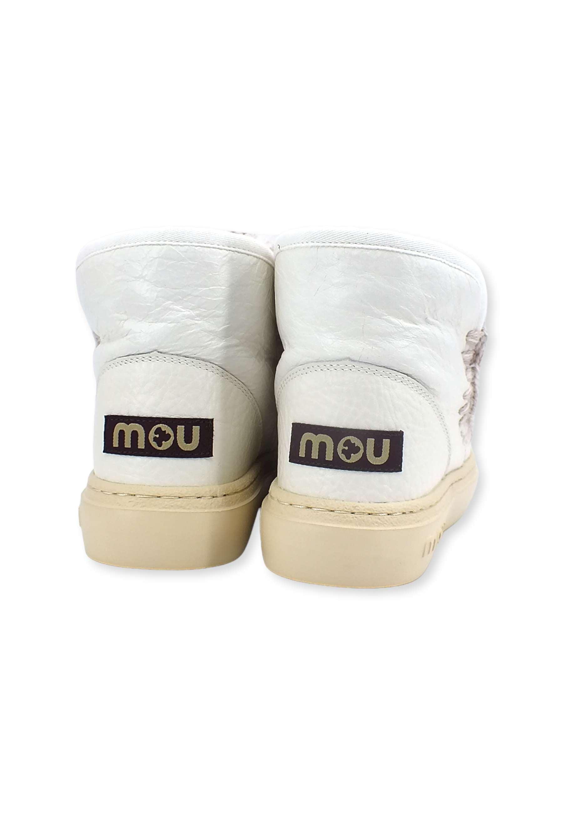 MOU Eskimo Sneaker Bold Stivaletto Pelo Donna Patent White - Sandrini Calzature e Abbigliamento