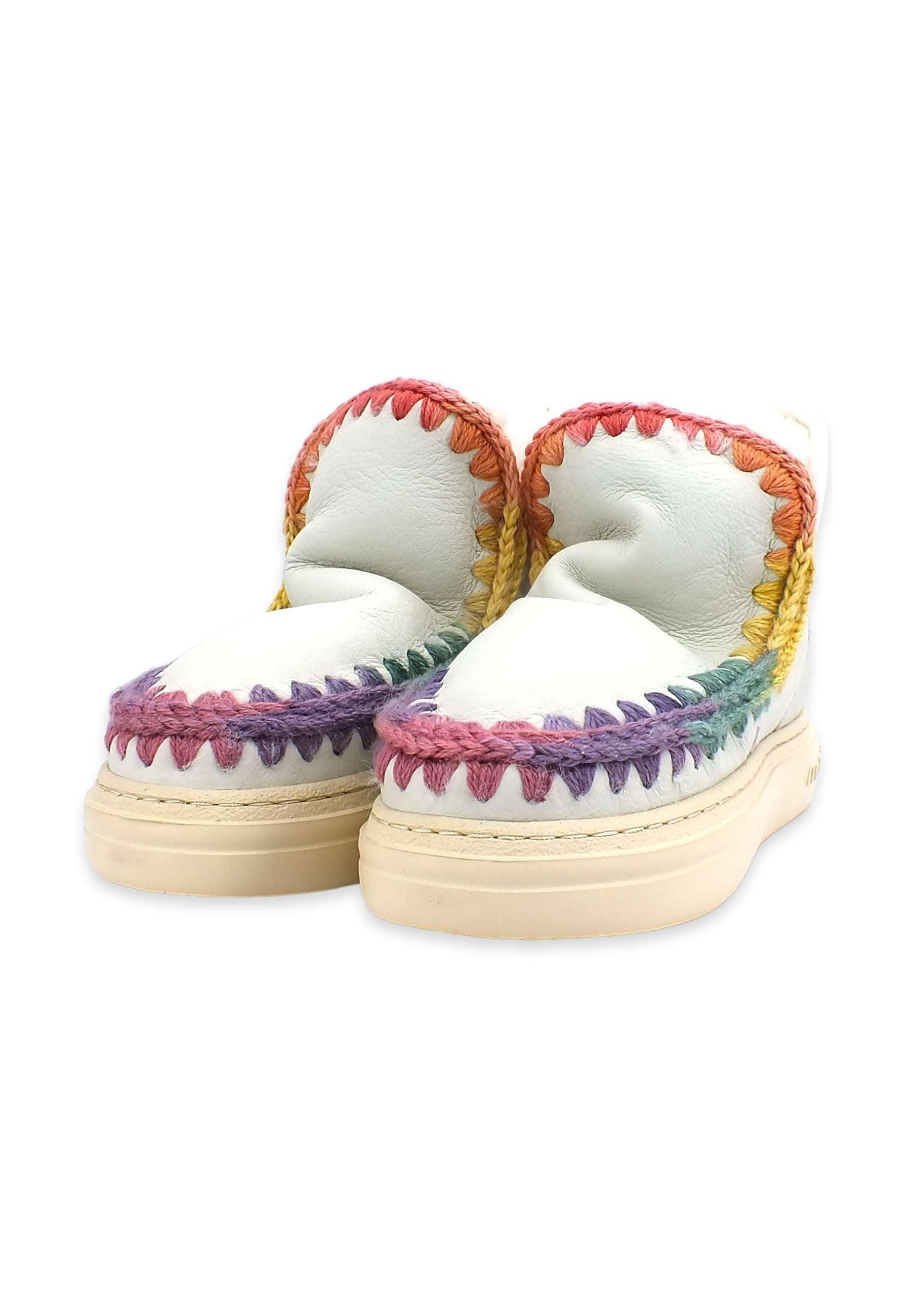 MOU Eskio Bold Rainbow Stivaletto Pelo Donna True White - Sandrini Calzature e Abbigliamento