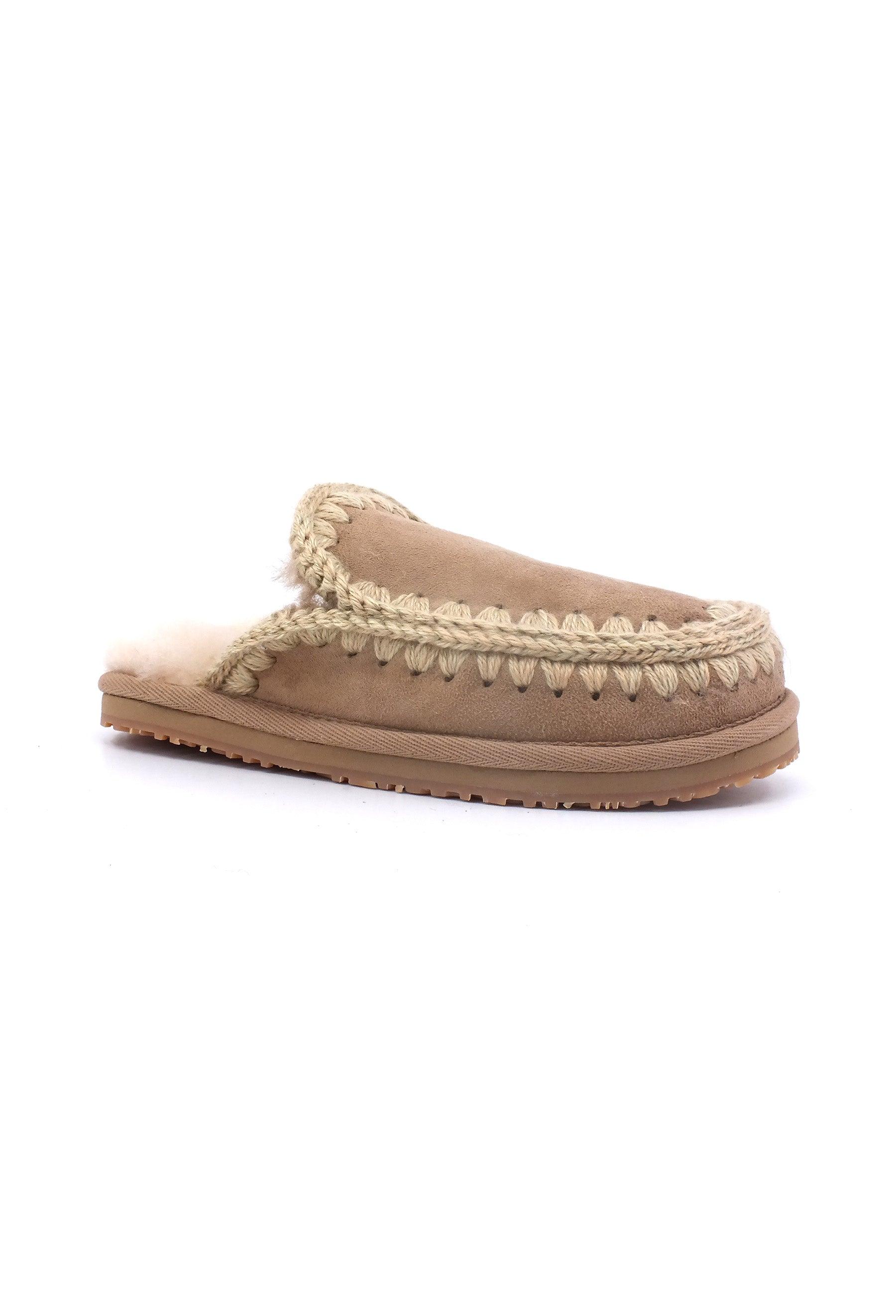 MOU Full Eskimo Ciabatta Pelo Donna Camel MU.FW161007A - Sandrini Calzature e Abbigliamento