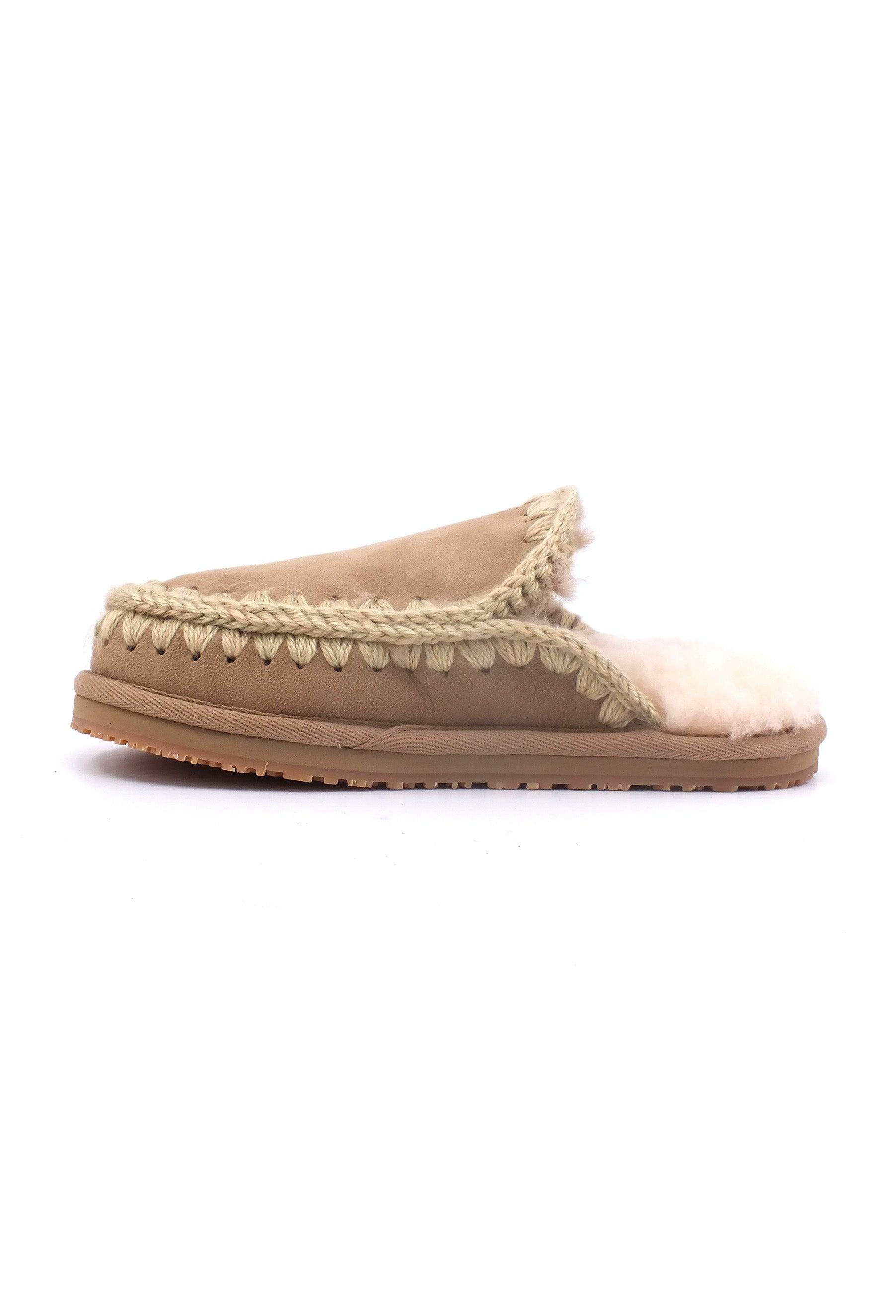 MOU Full Eskimo Ciabatta Pelo Donna Camel MU.FW161007A - Sandrini Calzature e Abbigliamento