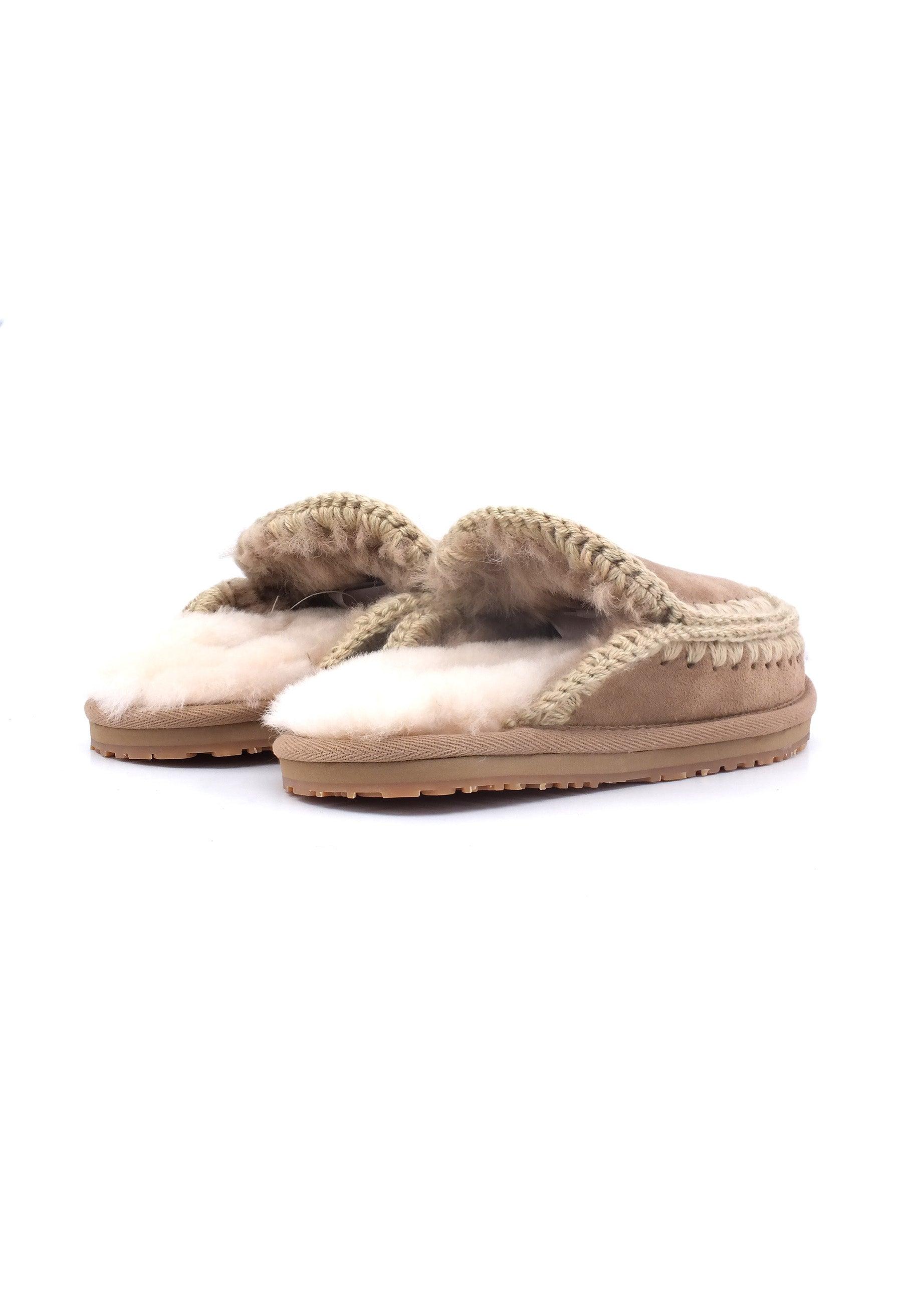 MOU Full Eskimo Ciabatta Pelo Donna Camel MU.FW161007A - Sandrini Calzature e Abbigliamento