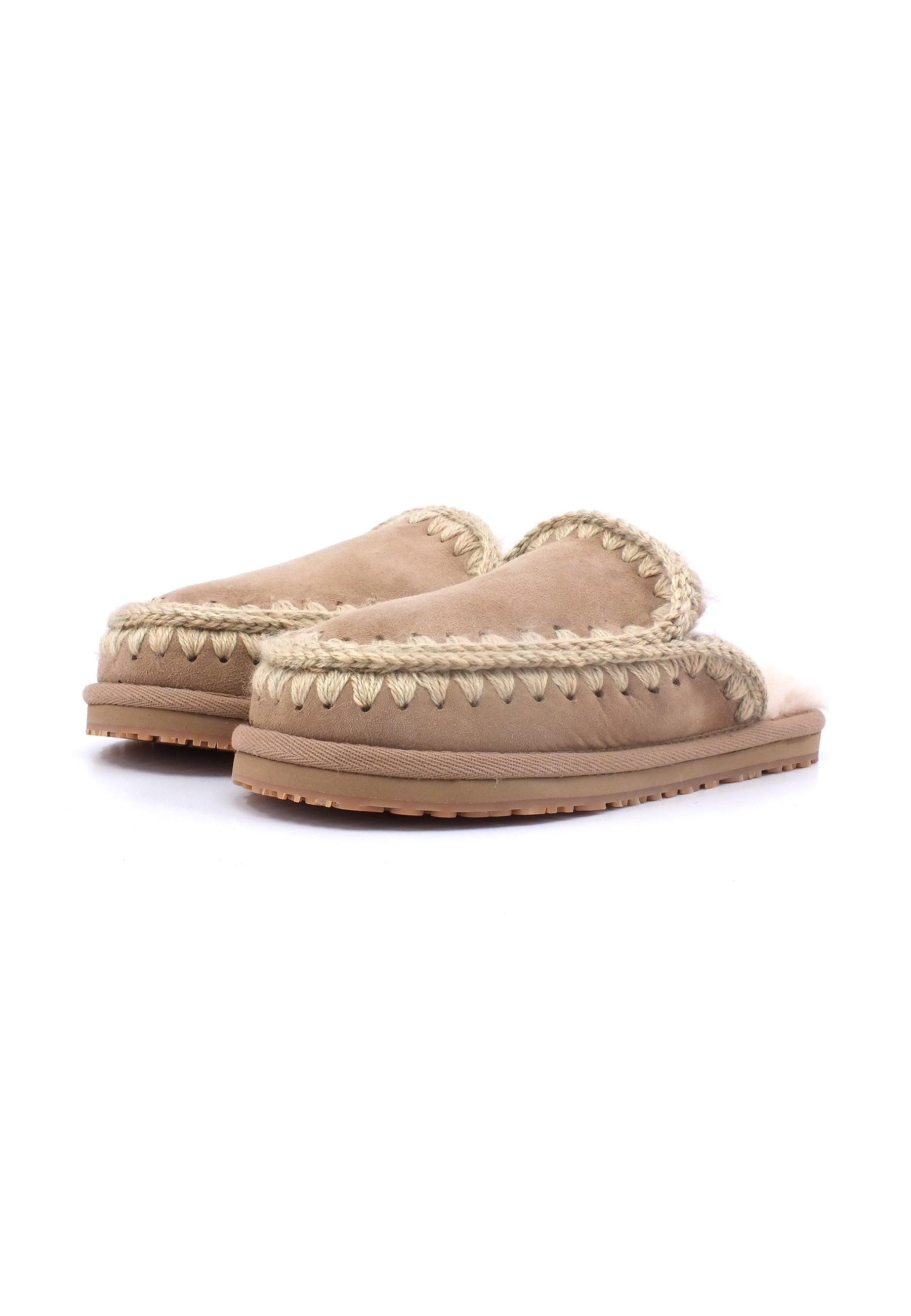 MOU Full Eskimo Ciabatta Pelo Donna Camel MU.FW161007A - Sandrini Calzature e Abbigliamento