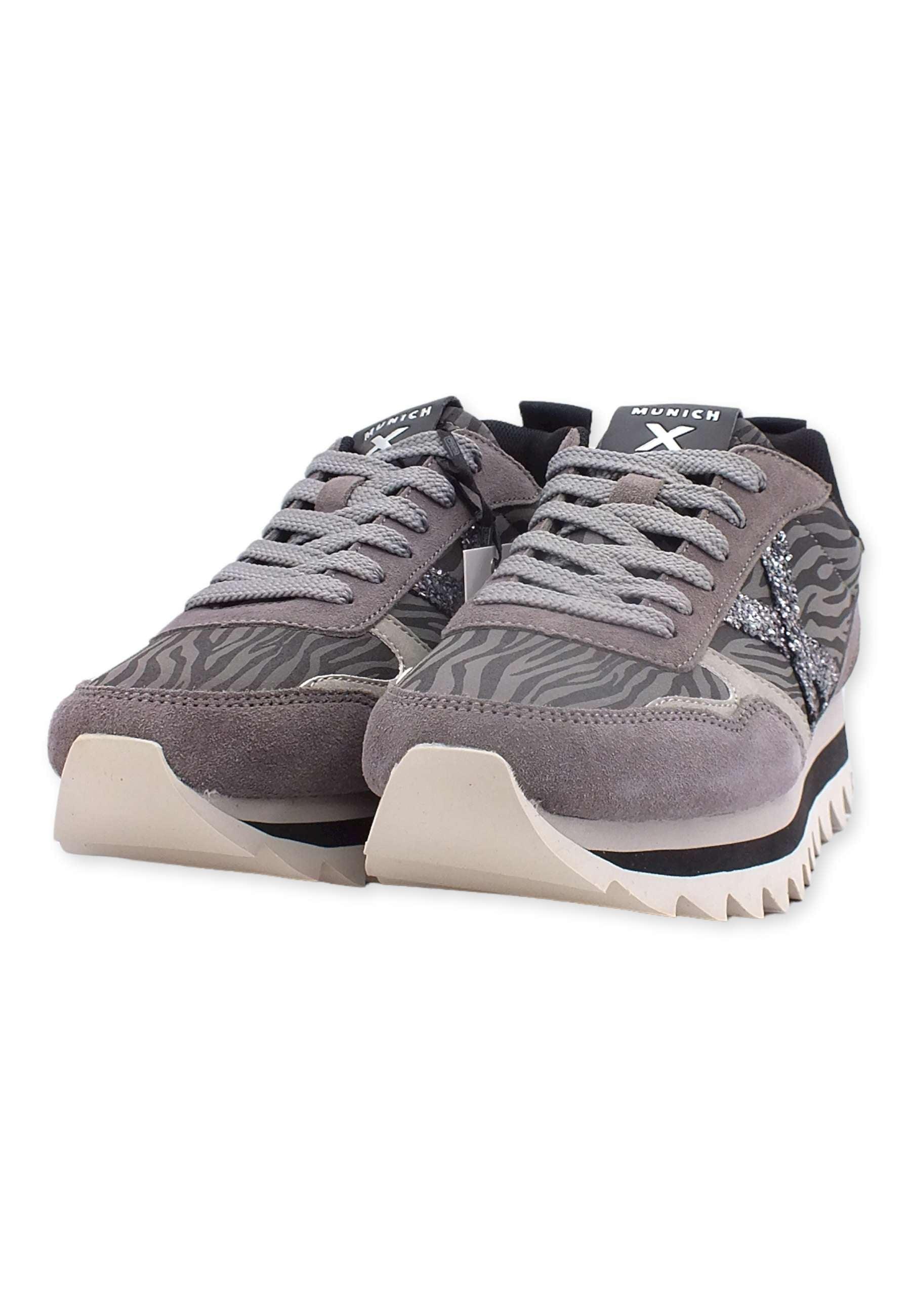 MUNICH Ripple 39 Sneaker Donna Grey Zebra Glitter 8765039 - Sandrini Calzature e Abbigliamento
