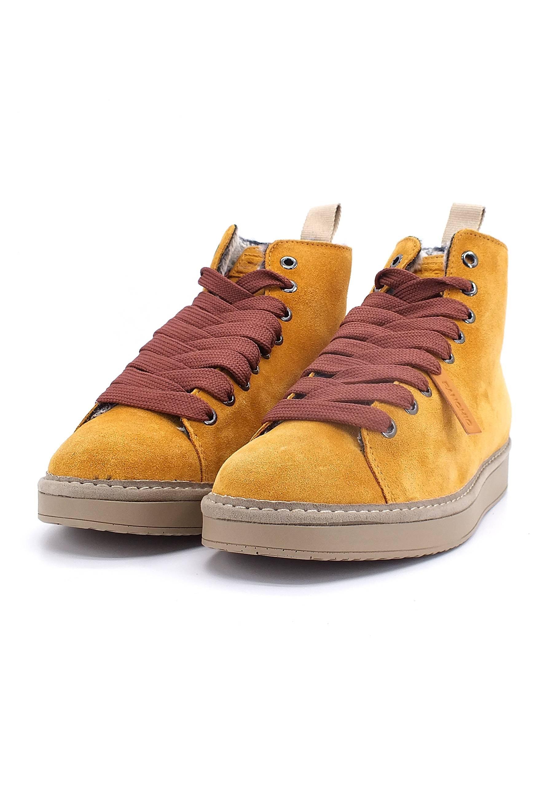 PAN CHIC Ankle Boot Sneaker Pelo Donna Curry Brown Rosewood P01W1400200006 - Sandrini Calzature e Abbigliamento