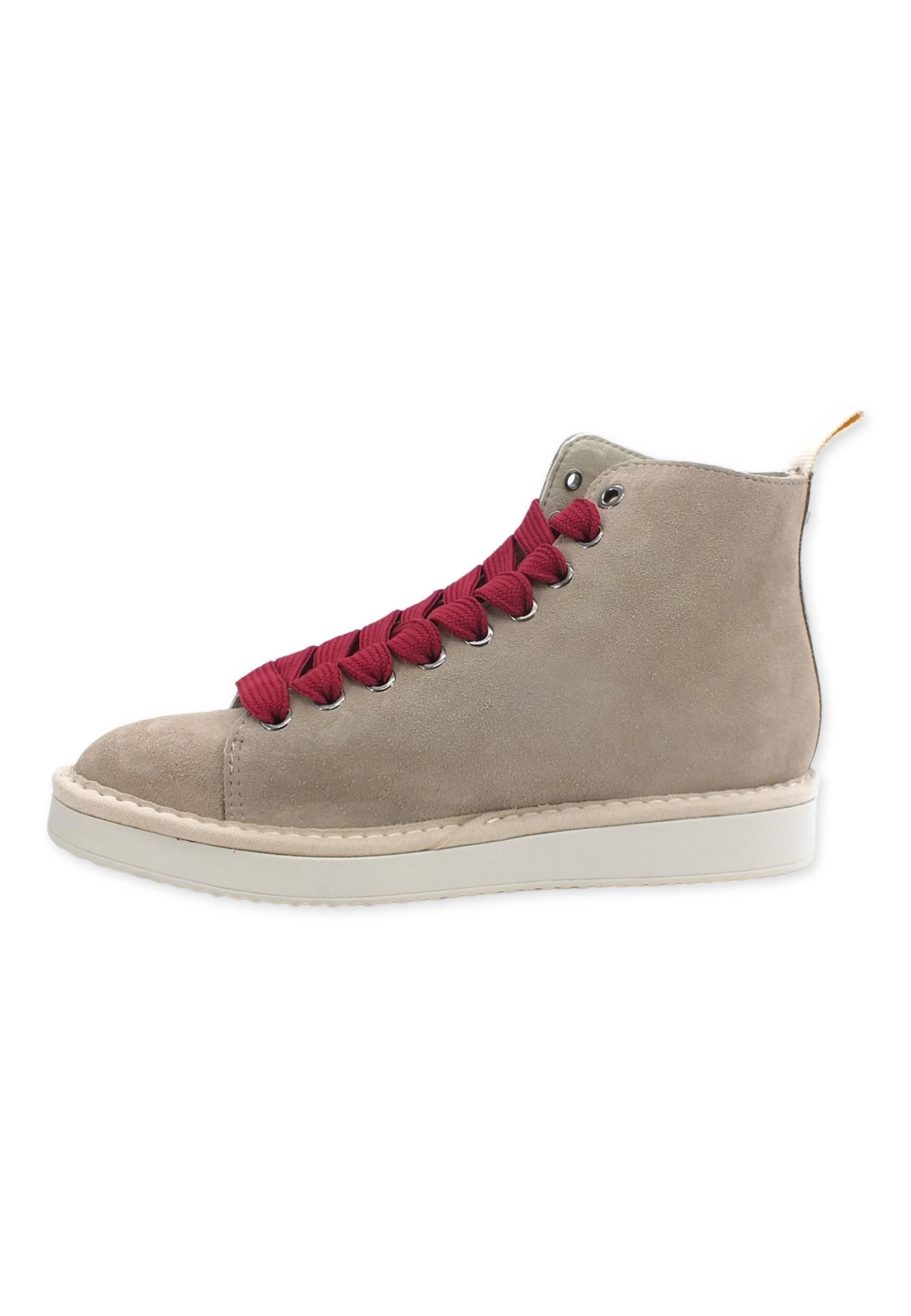 PAN CHIC Ankle Boot Sneaker Pelo Donna Dove Grey Biking Red P01W1400200006 - Sandrini Calzature e Abbigliamento
