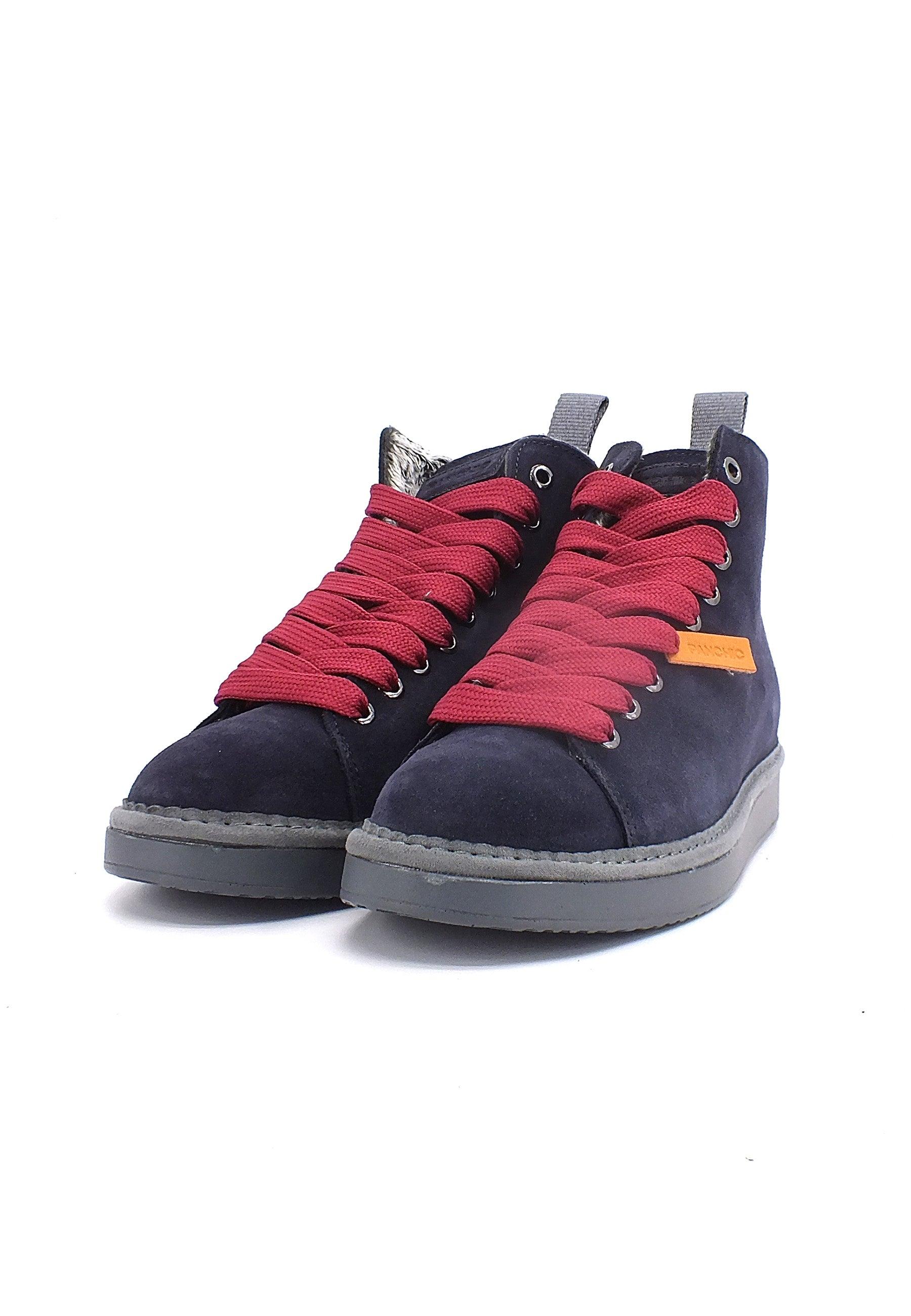 PAN CHIC Ankle Boot Sneaker Pelo Donna Space Blue Biking Red P01W1400200006 - Sandrini Calzature e Abbigliamento