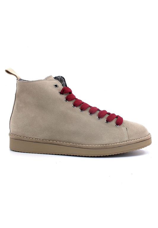 PAN CHIC Ankle Boot Sneaker Pelo Uomo Dove Grey Biking Red P01M1400200006 - Sandrini Calzature e Abbigliamento