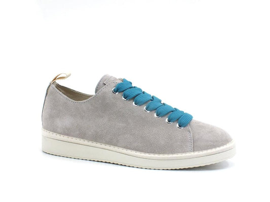 PAN CHIC Sneaker Pelle Suede Lace - Up Silver Sconce Crystal Teal P01M1400100209 - Sandrini Calzature e Abbigliamento
