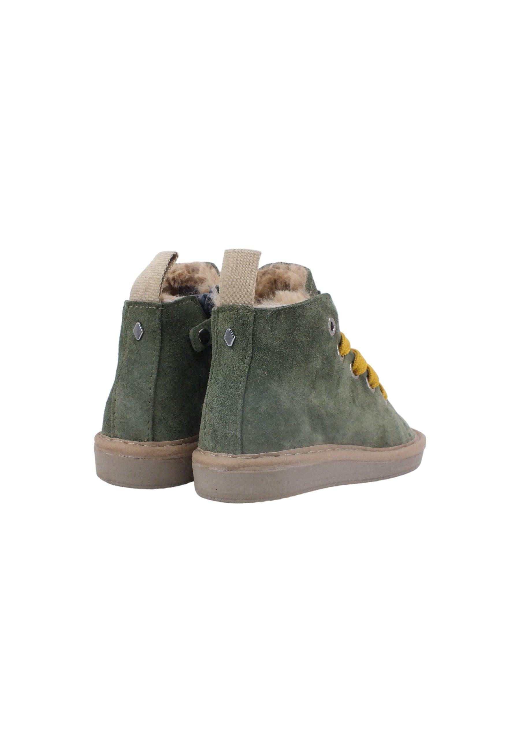 PAN CHIC Stivaletto Pelo Bimbo Military Green Yellow P01B007-00462032 - Sandrini Calzature e Abbigliamento