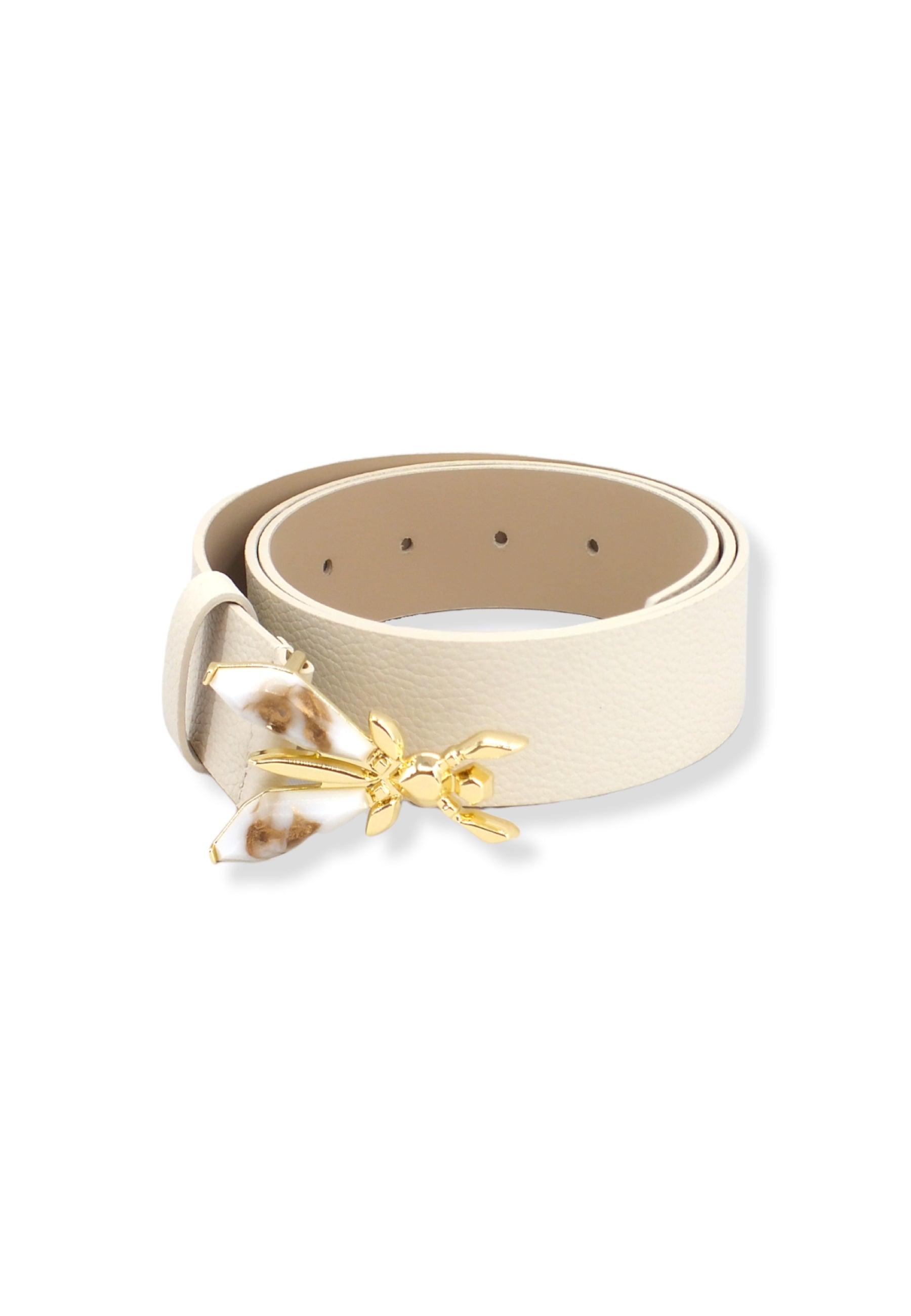 PATRIZIA PEPE Cintura Donna Logo Ape Marmo Off White CW0472-L001 - Sandrini Calzature e Abbigliamento