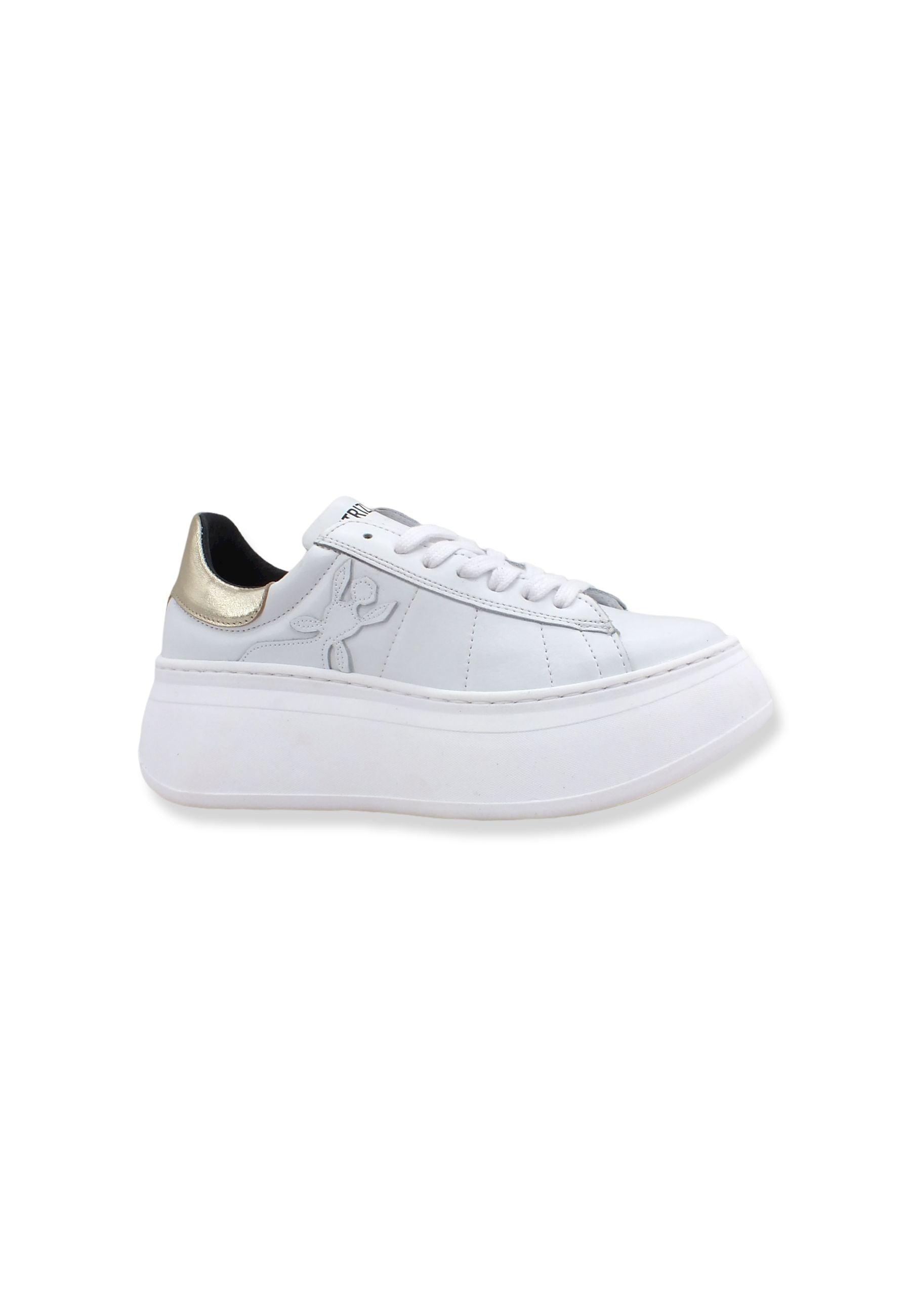 PATRIZIA PEPE Sneaker Donna Leather White Gold 8Z0064-L011 - Sandrini Calzature e Abbigliamento
