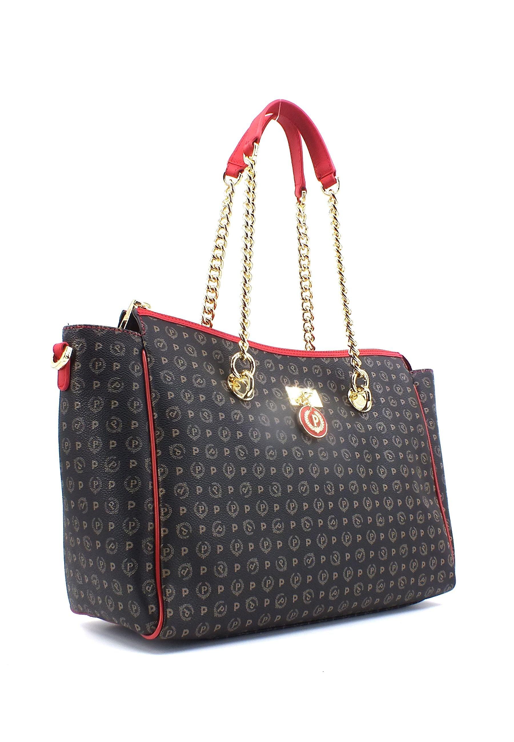 POLLINI Borsa Tote Large Nero Rosso TE8518PP0HQ1100B - Sandrini Calzature e Abbigliamento