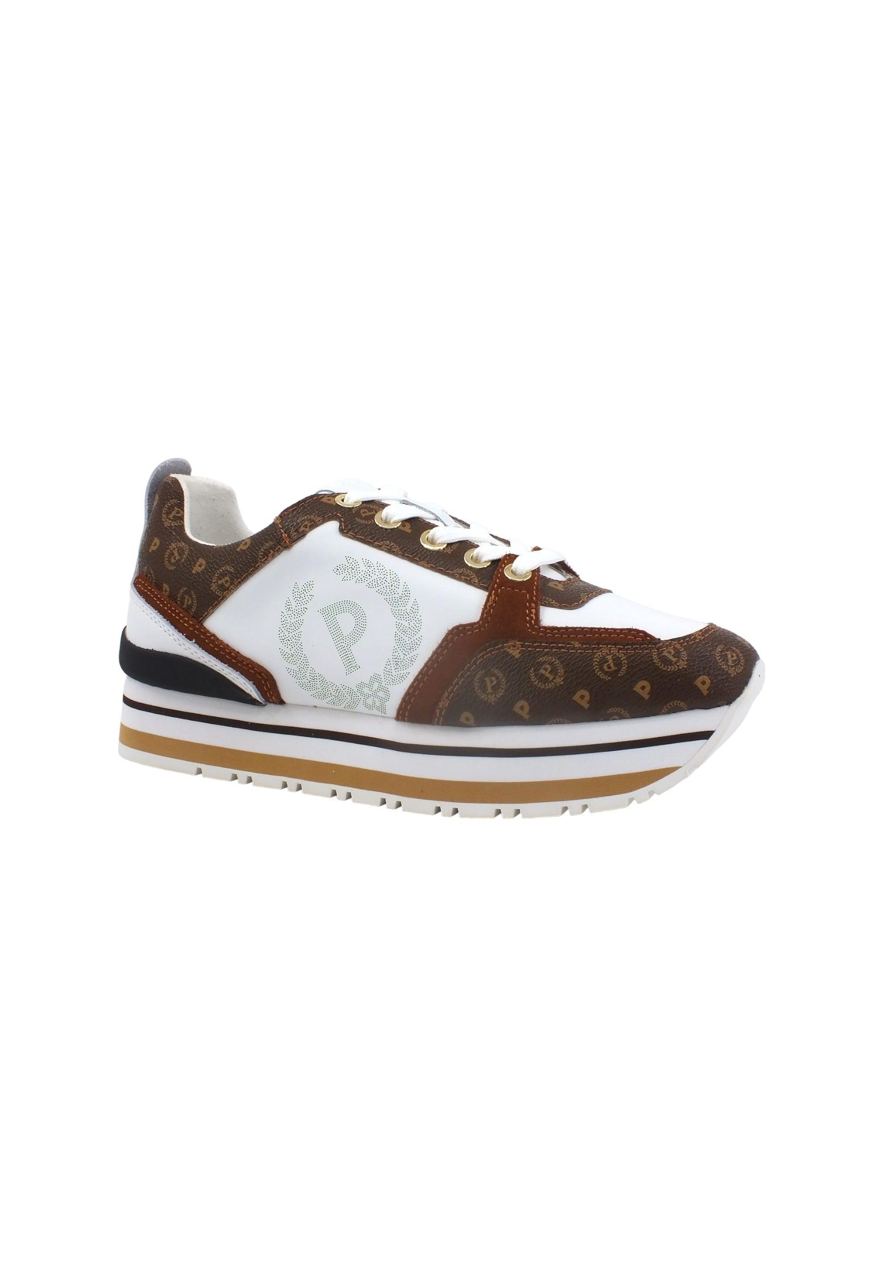 POLLINI Sneaker Donna Marrone Bianco TA15333G0GQ1030A - Sandrini Calzature e Abbigliamento