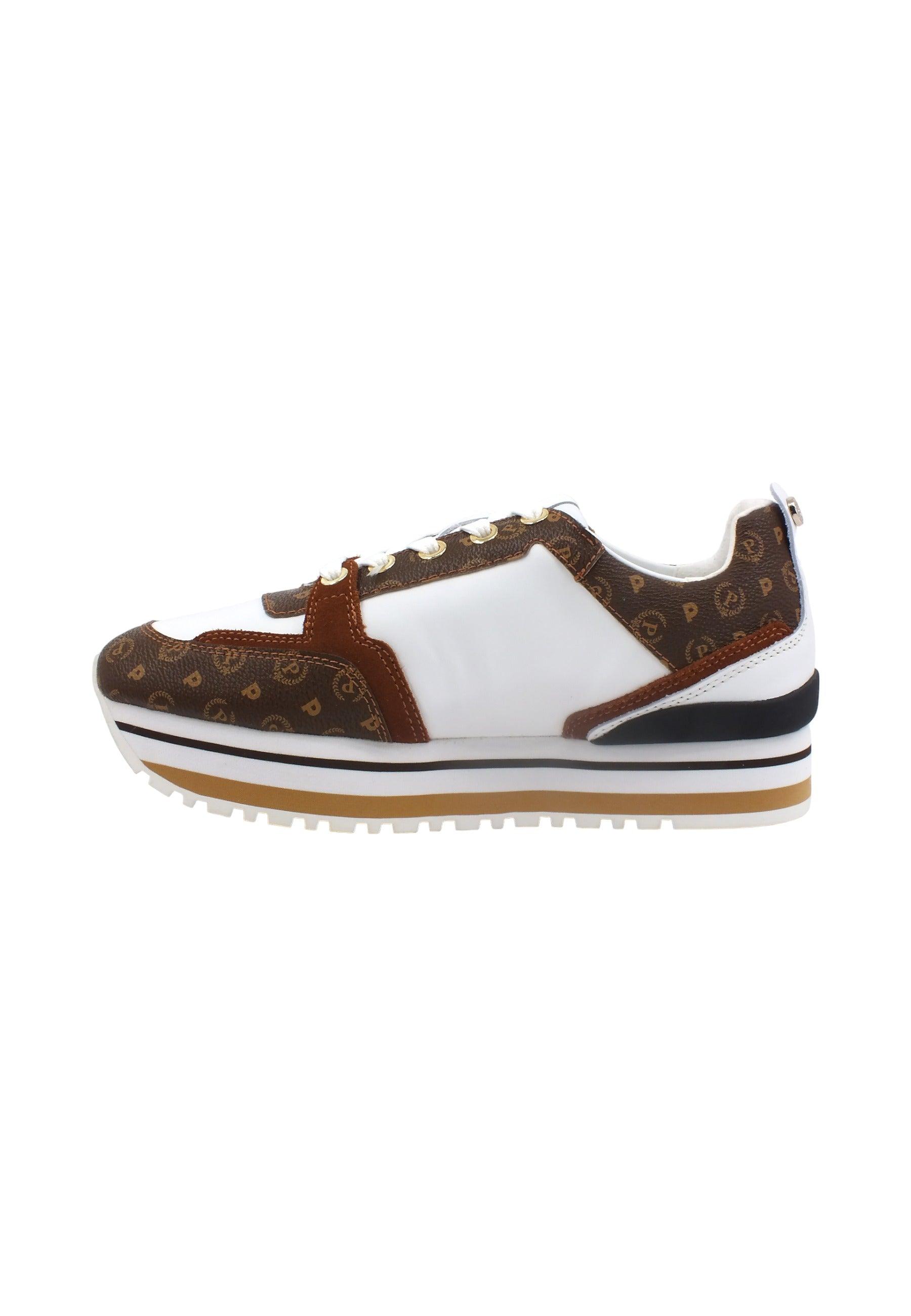 POLLINI Sneaker Donna Marrone Bianco TA15333G0GQ1030A - Sandrini Calzature e Abbigliamento