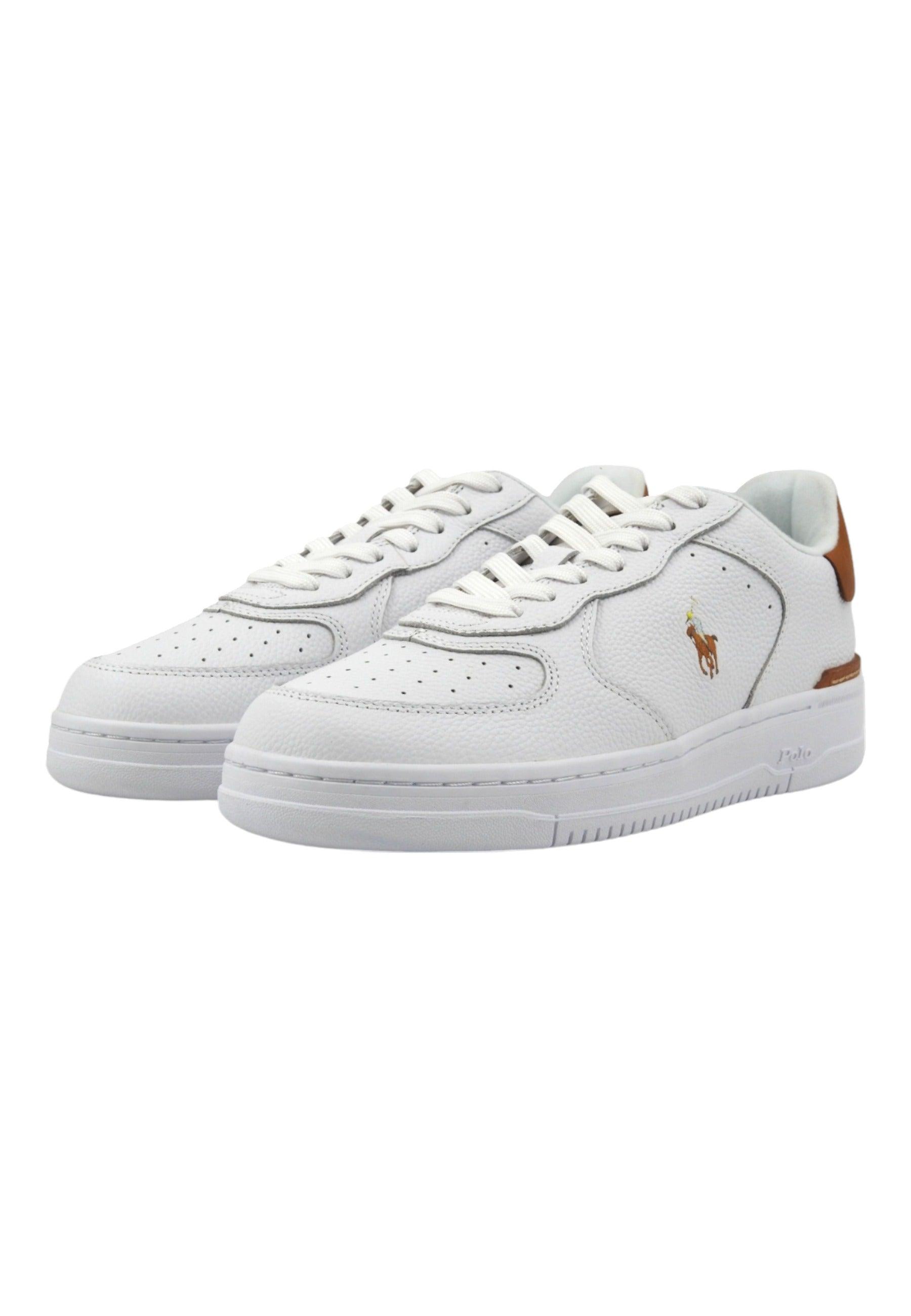 POLO RALPH LAUREN Sneaker Basket Ox Sneaker Uomo White Tan 809923071002U - Sandrini Calzature e Abbigliamento