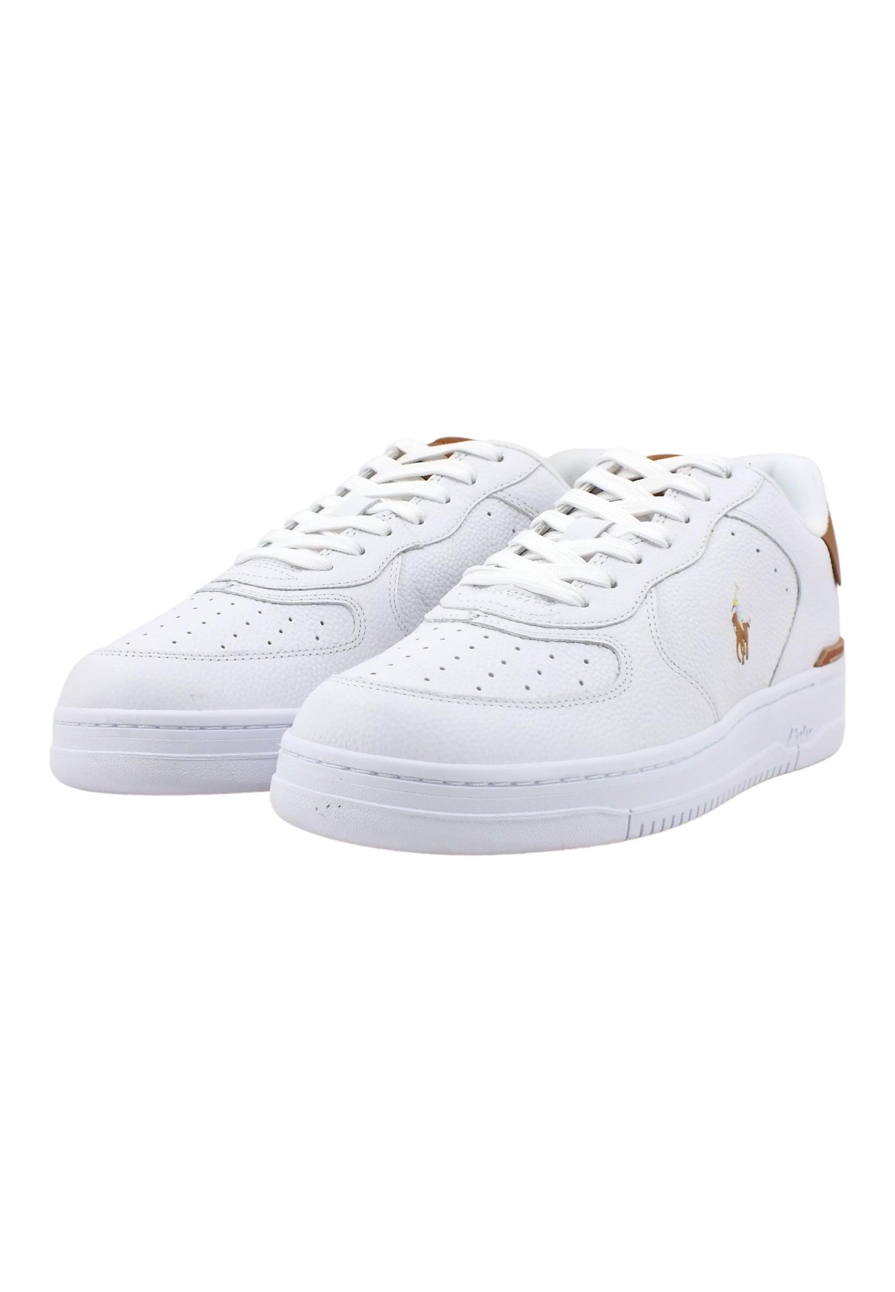 POLO RALPH LAUREN Sneaker Basket Ox Uomo White Tan 809923071002 - Sandrini Calzature e Abbigliamento