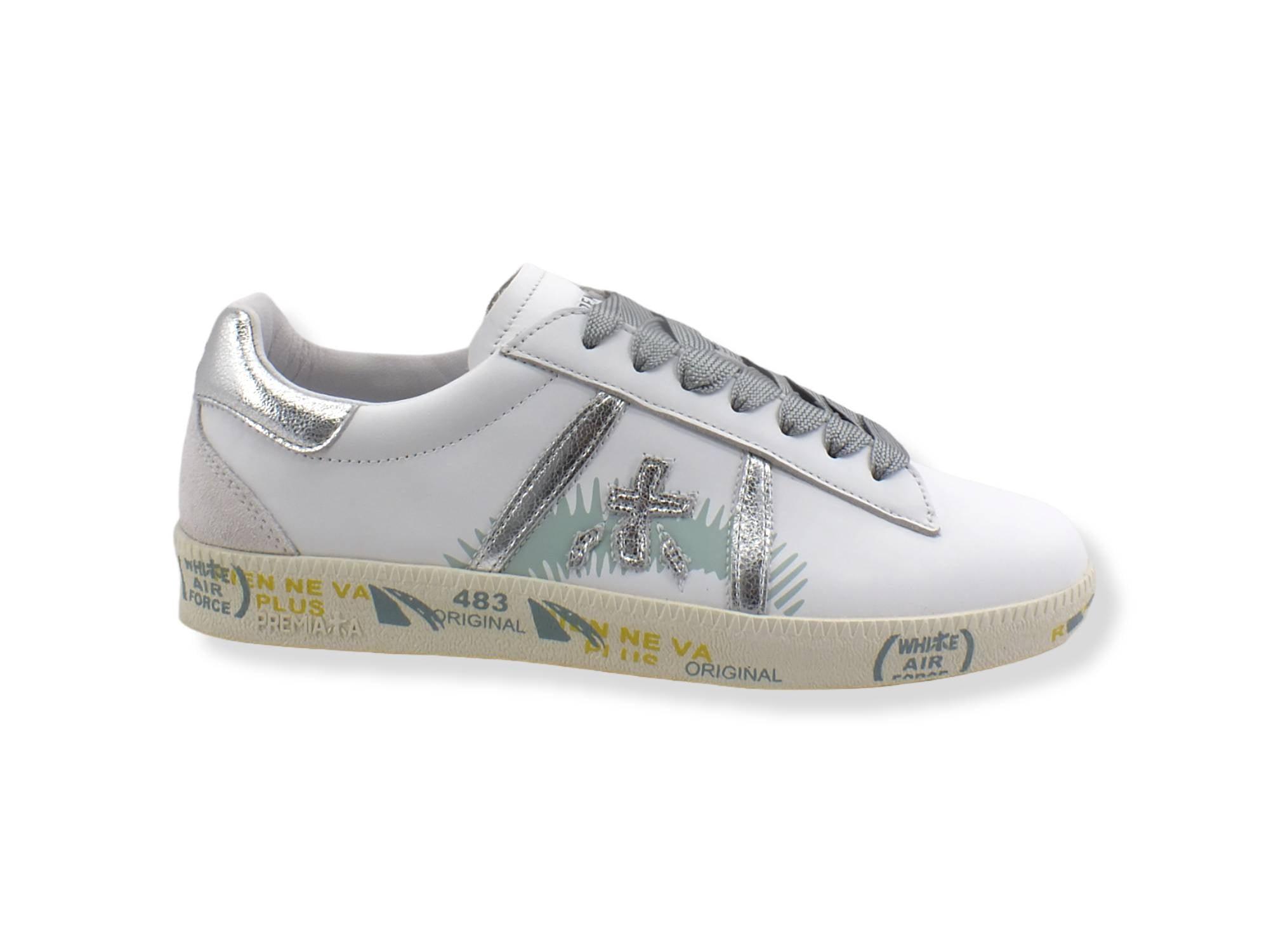 PREMIATA Andy Retro Lamè Suede Sneaker Donna White Silver ANDYD5601 - Sandrini Calzature e Abbigliamento