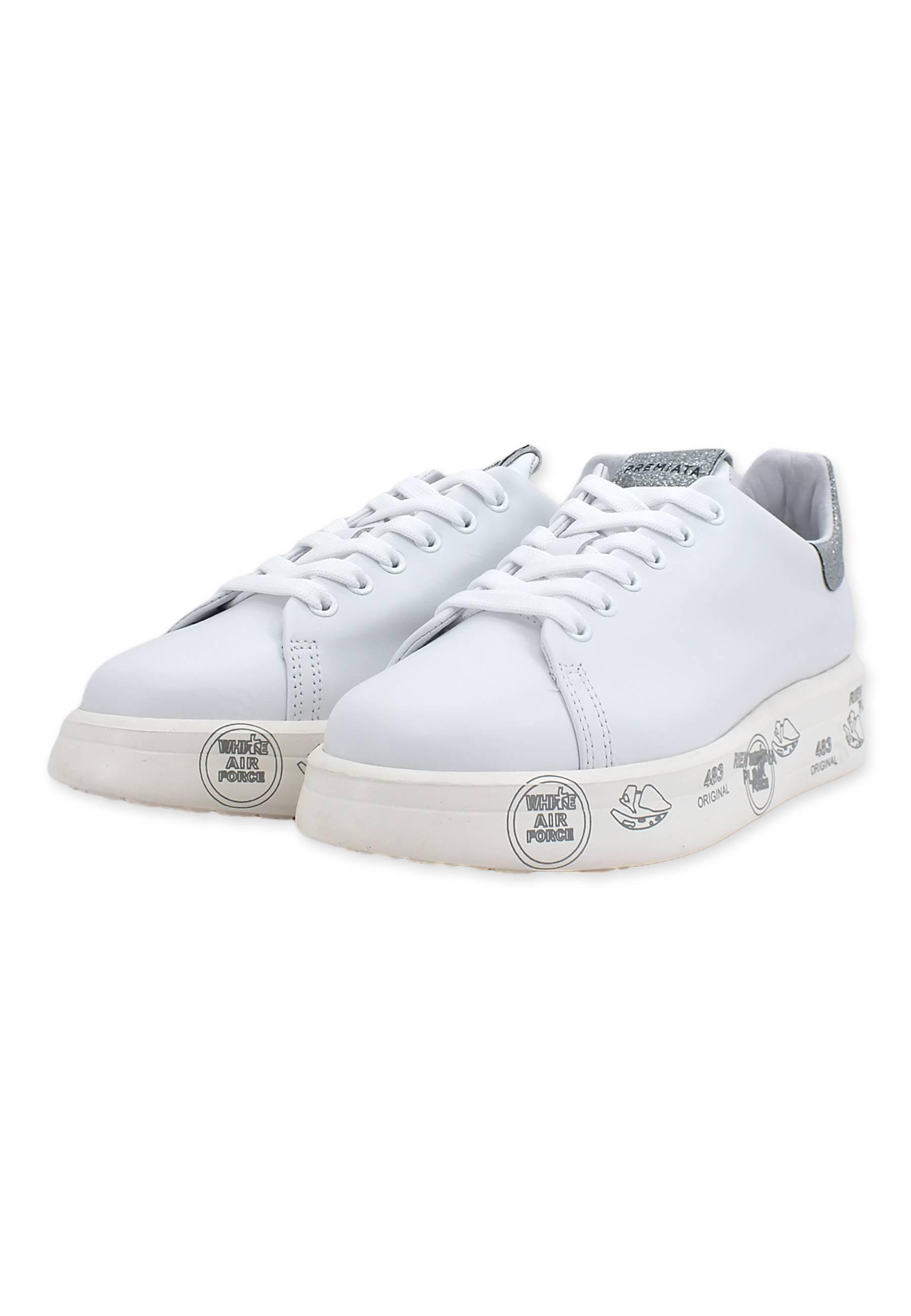 PREMIATA Belle Sneaker Donna Glitter White Silver BELLE4903 - Sandrini Calzature e Abbigliamento